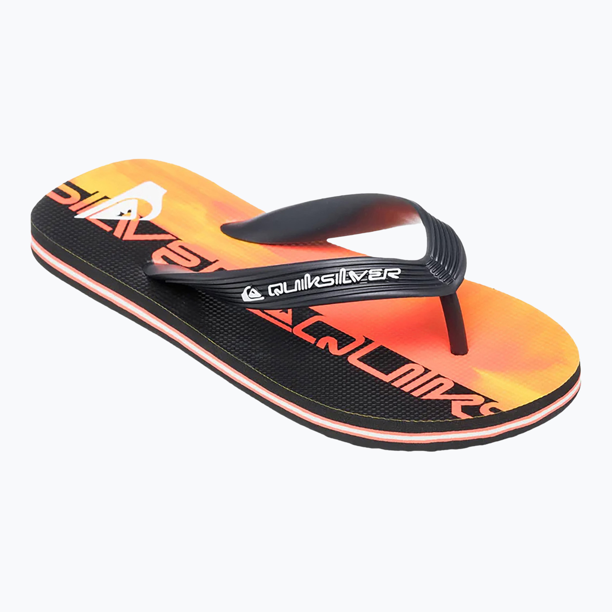 Quiksilver Molokai Art 25 Youth fiery coral wordblock flip flops (30 (12.5 US))