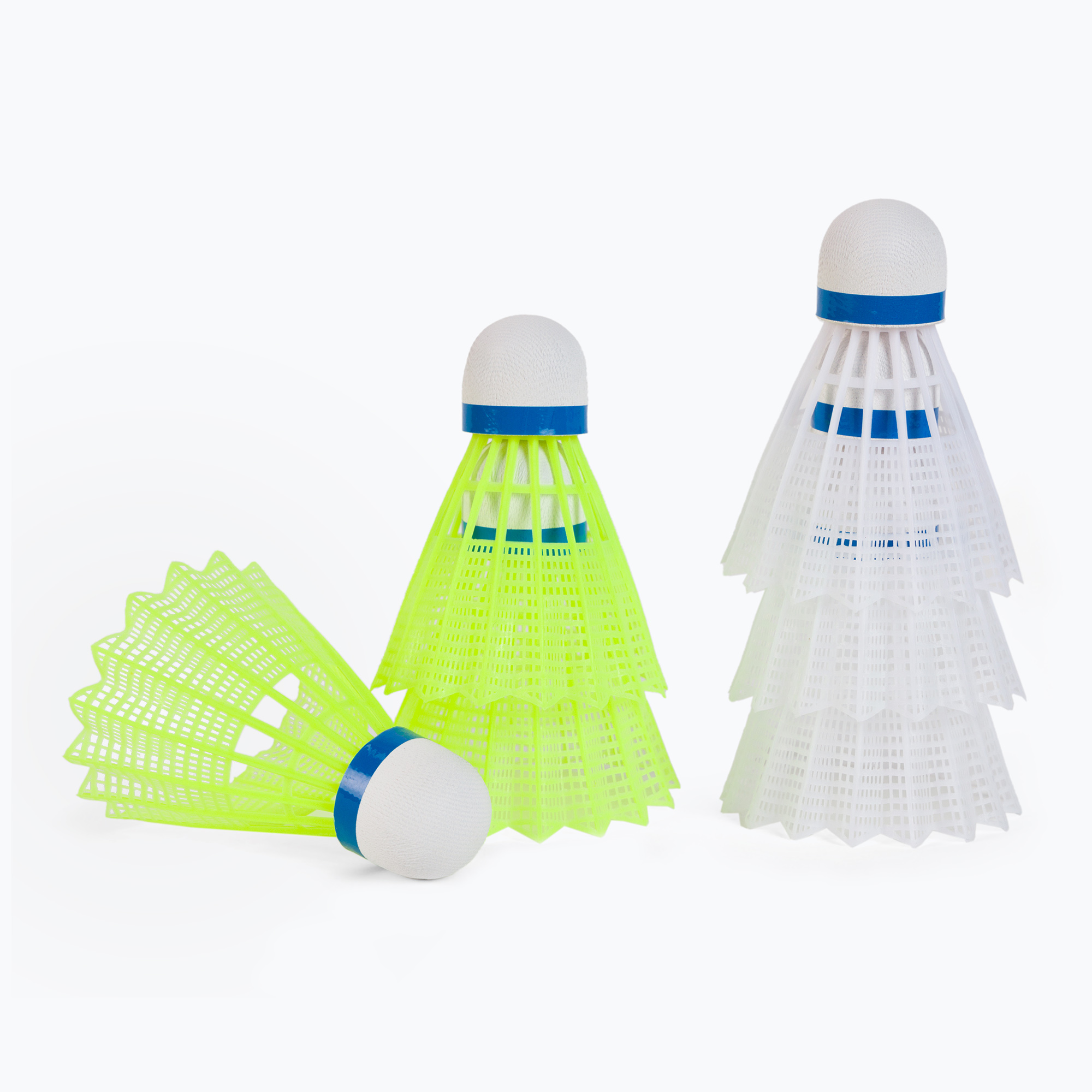 Sunflex Hobby badminton shuttlecocks 6 pcs white and yellow 53562