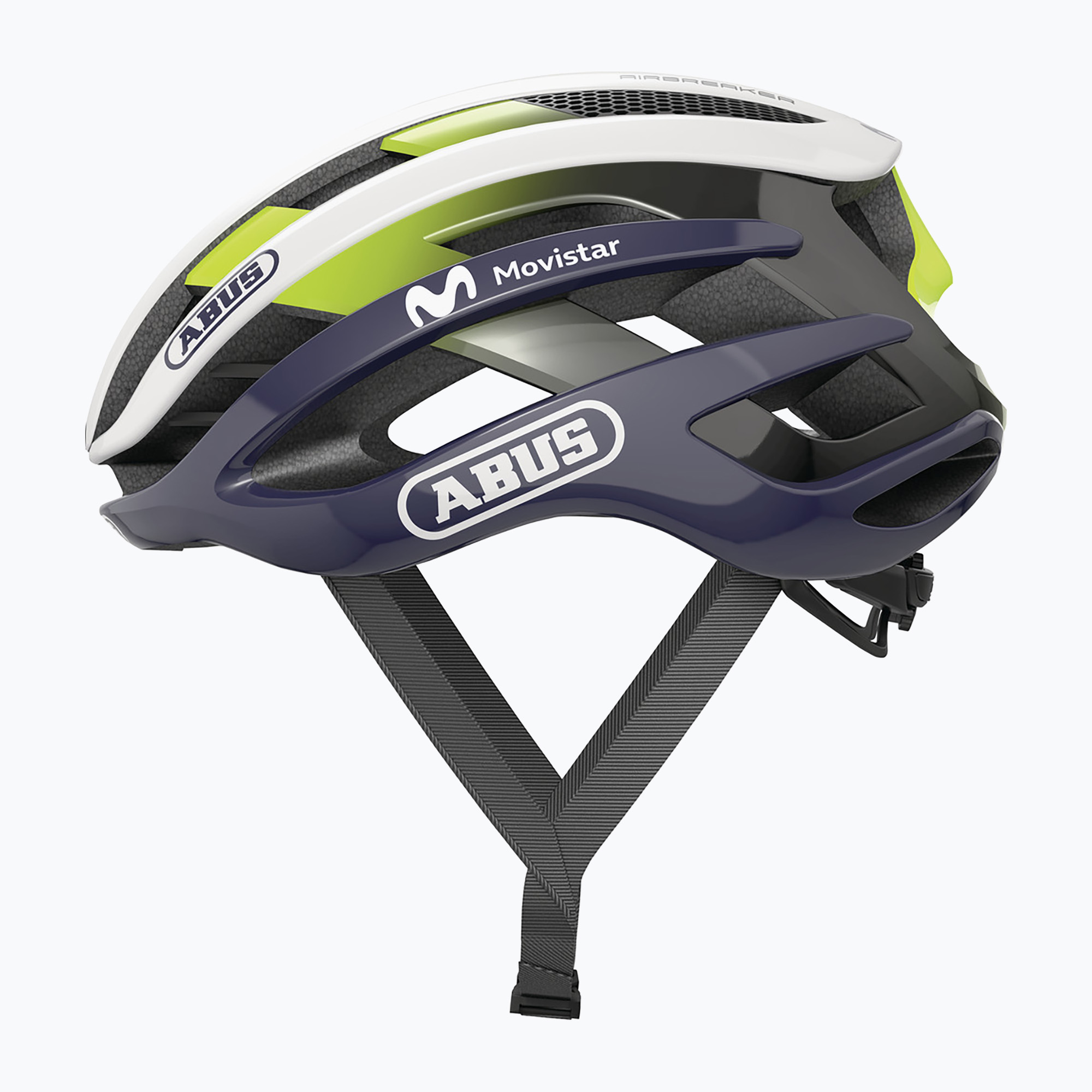 Bicycle helmet ABUS AirBreaker Movistar Team 24 navy/yellow/white (52-58 cm (M))