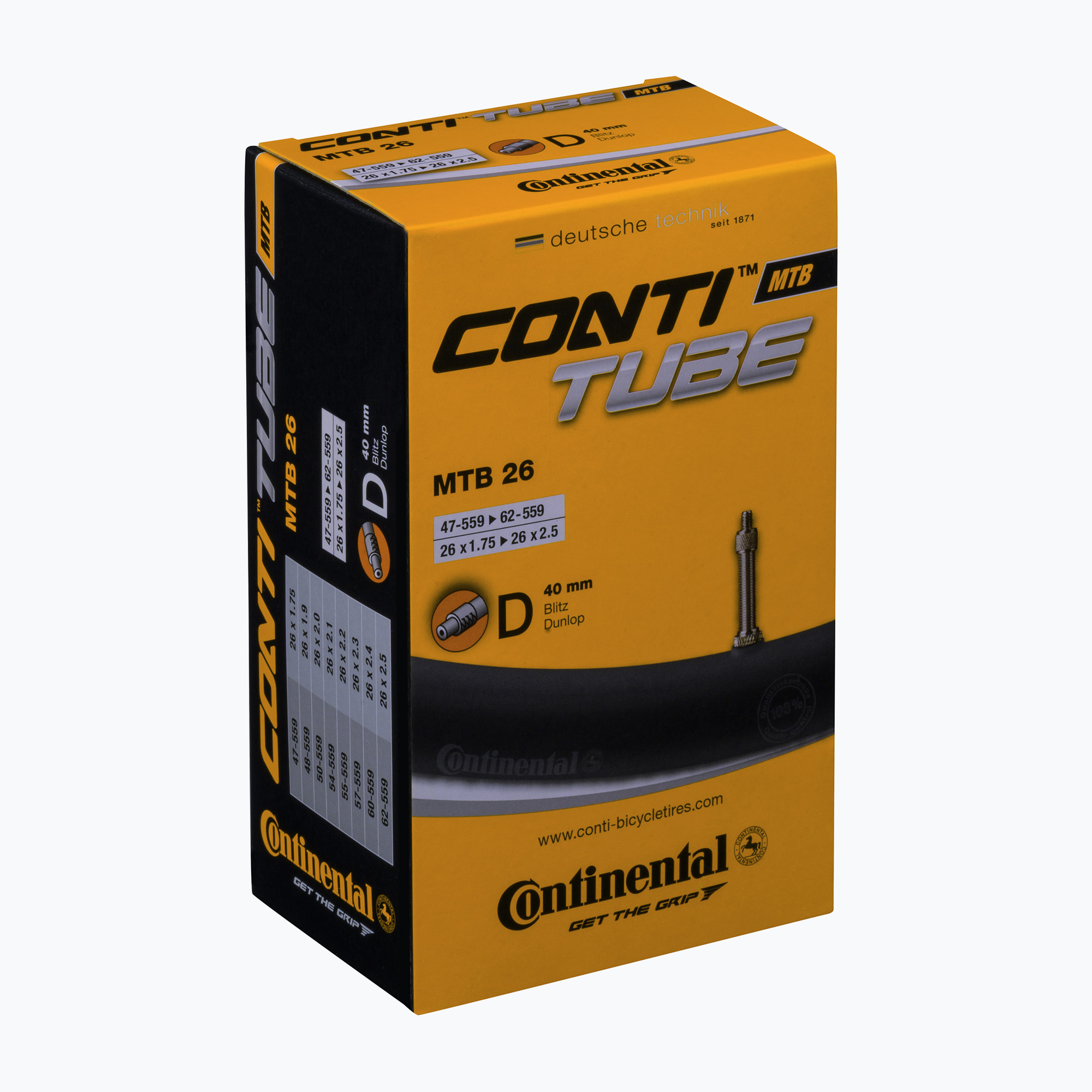Continental MTB 26 Dunlop bicycle inner tube