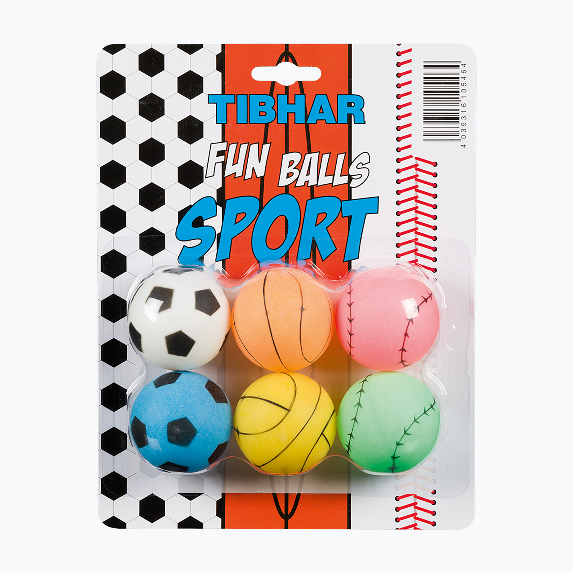 Tibhar Fun Sport Balls table tennis balls 6 pcs multicolour