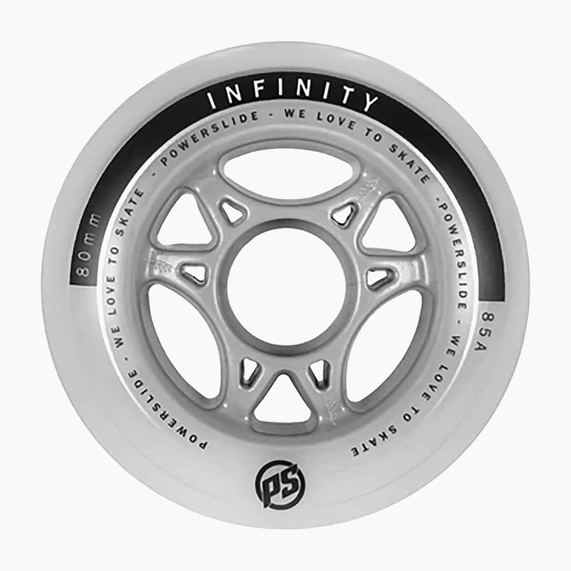 Powerslide Infinity II 80mm/85A rollerblade wheels 4 pcs white 905228 (80 mm / 85A)