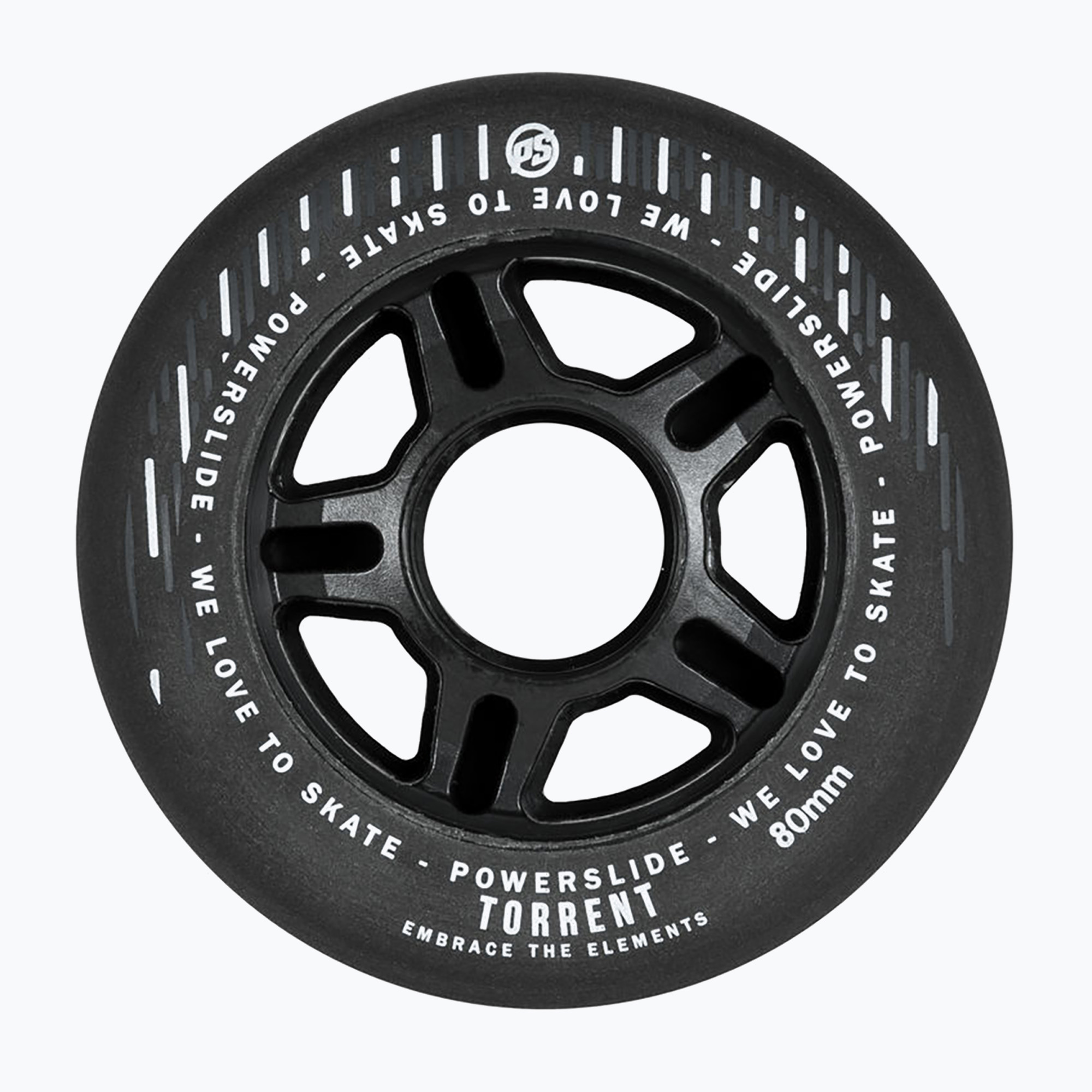 Powerslide Torrent Rain 4-Pack rollerblade wheels black 905365 (80 mm / 84A)