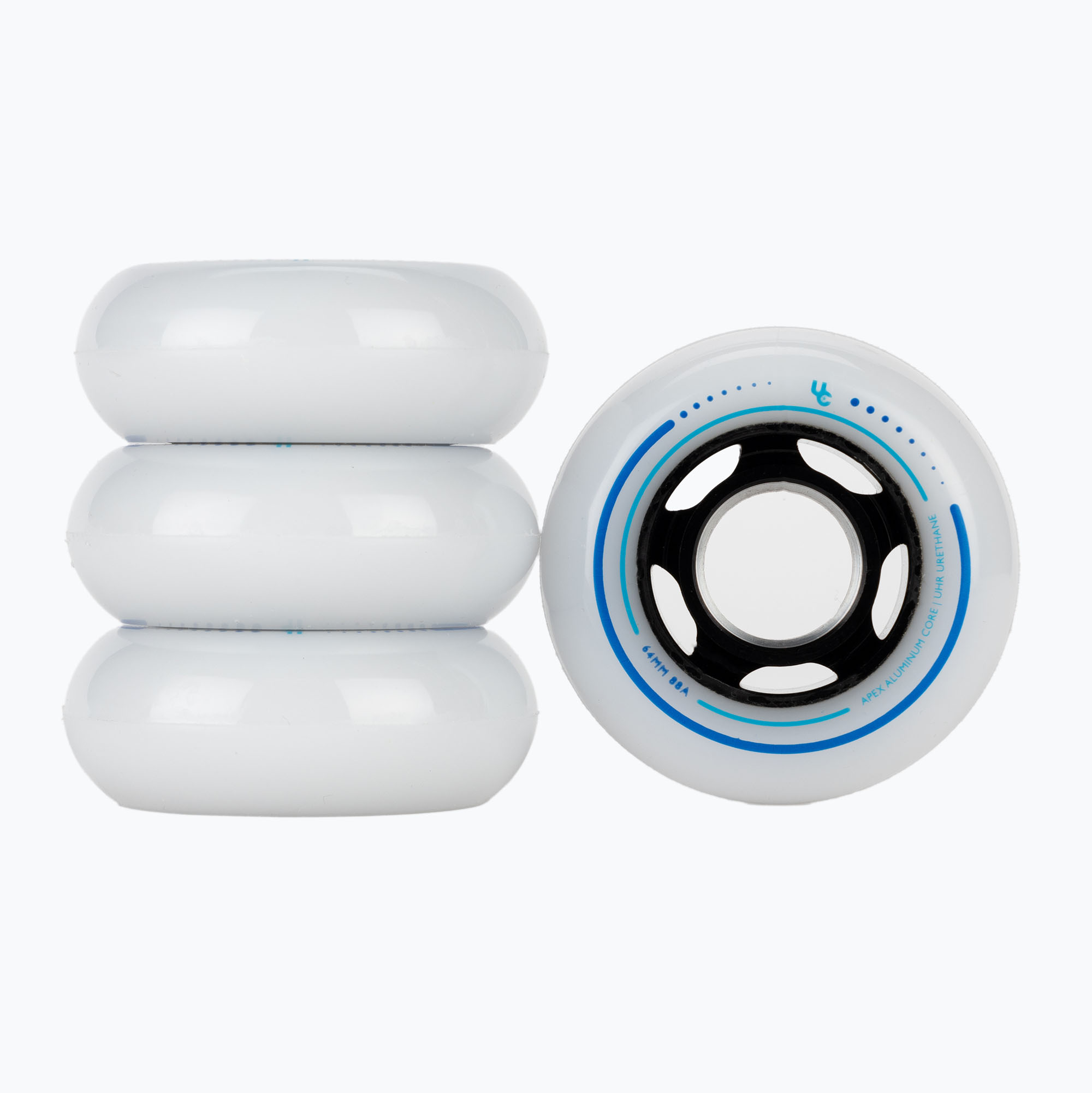 UNDERCOVER WHEELS Apex 64 4-Pack white/black rollerblade wheels 406193 (64 mm / 88A)