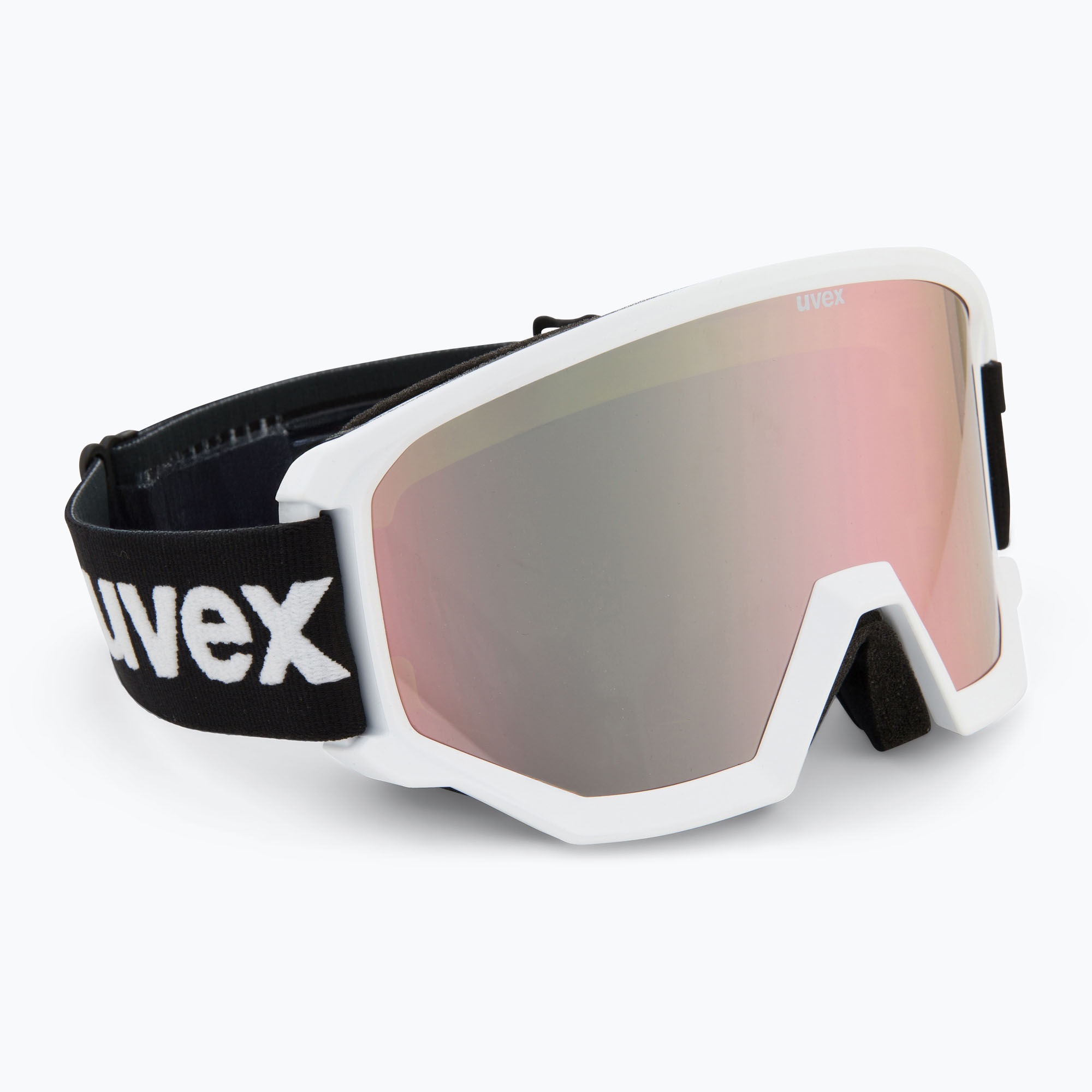 UVEX Athletic CV Race ski goggles white matt/mirror rose green clear