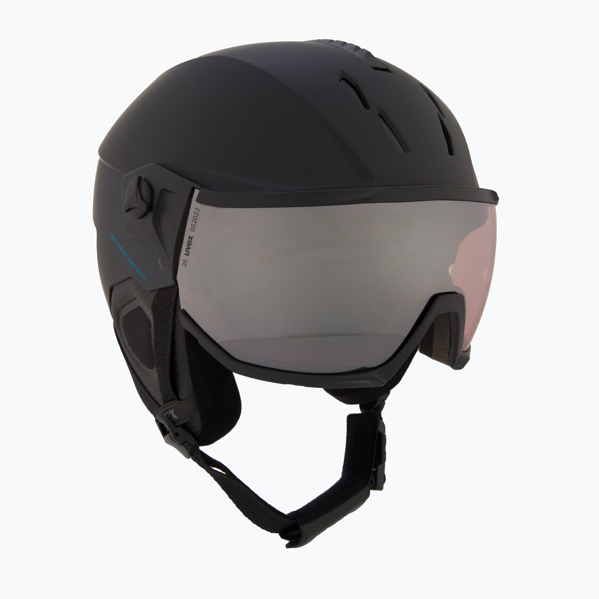 Ski helmet UVEX Instinct Visor PRO V black matt/silver/silver (59-61 cm)