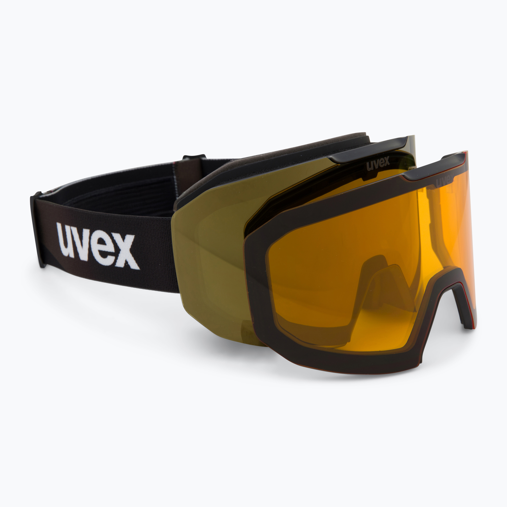 UVEX Evidnt Attract ski goggles + case black matt/mirror cooper yellow clear