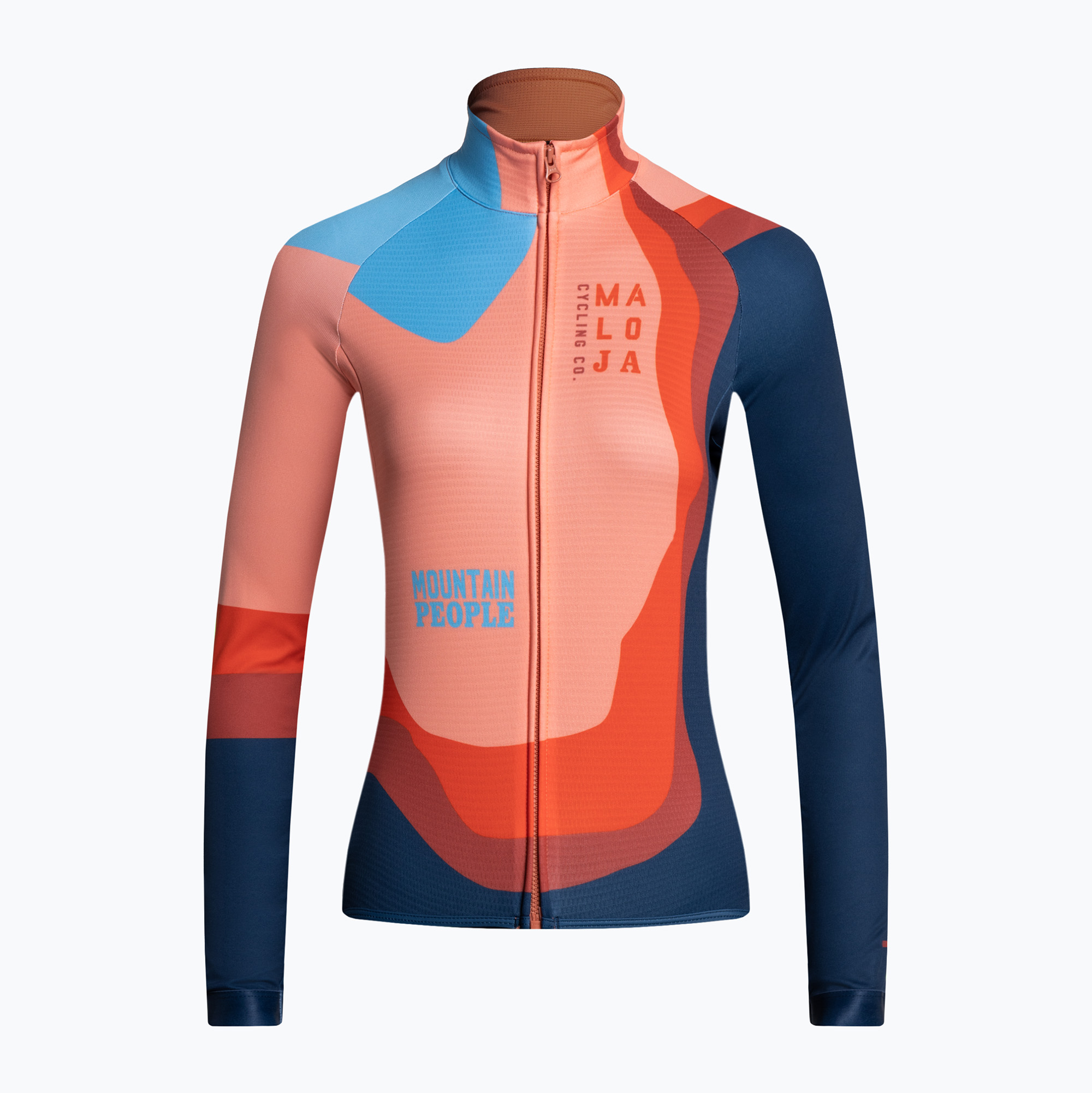 Women's cycling sweatshirt Maloja AmiataM 1/1 orange and navy blue 35170 (XS)