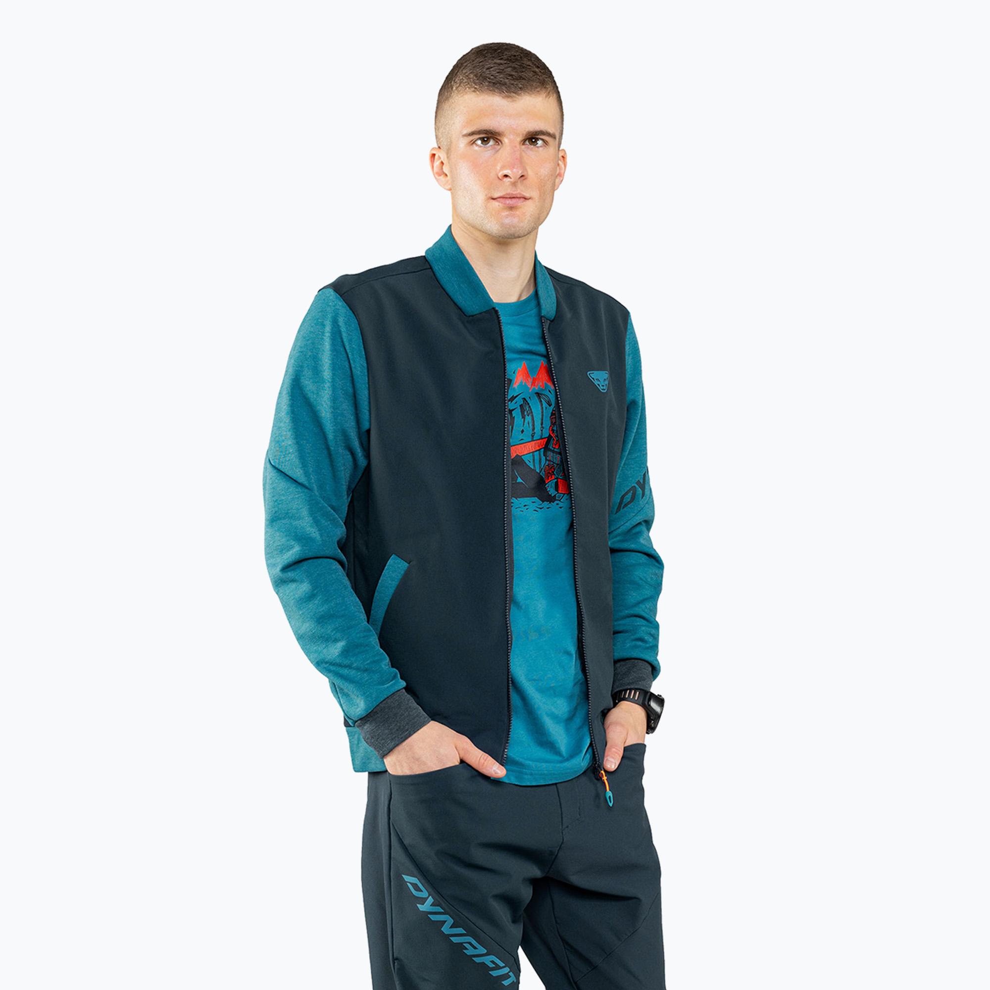 Men's DYNAFIT 24/7 PTC Varsity ski jacket mallard blue