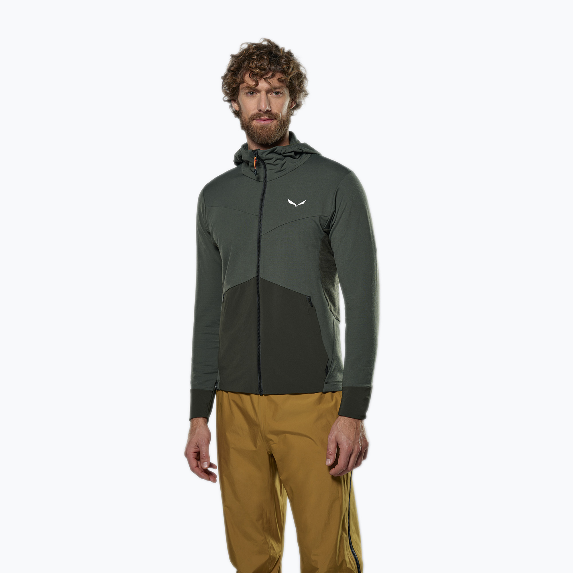 Salewa men's trekking sweatshirt Puez Am/Dst Hd dark olive (50/L)