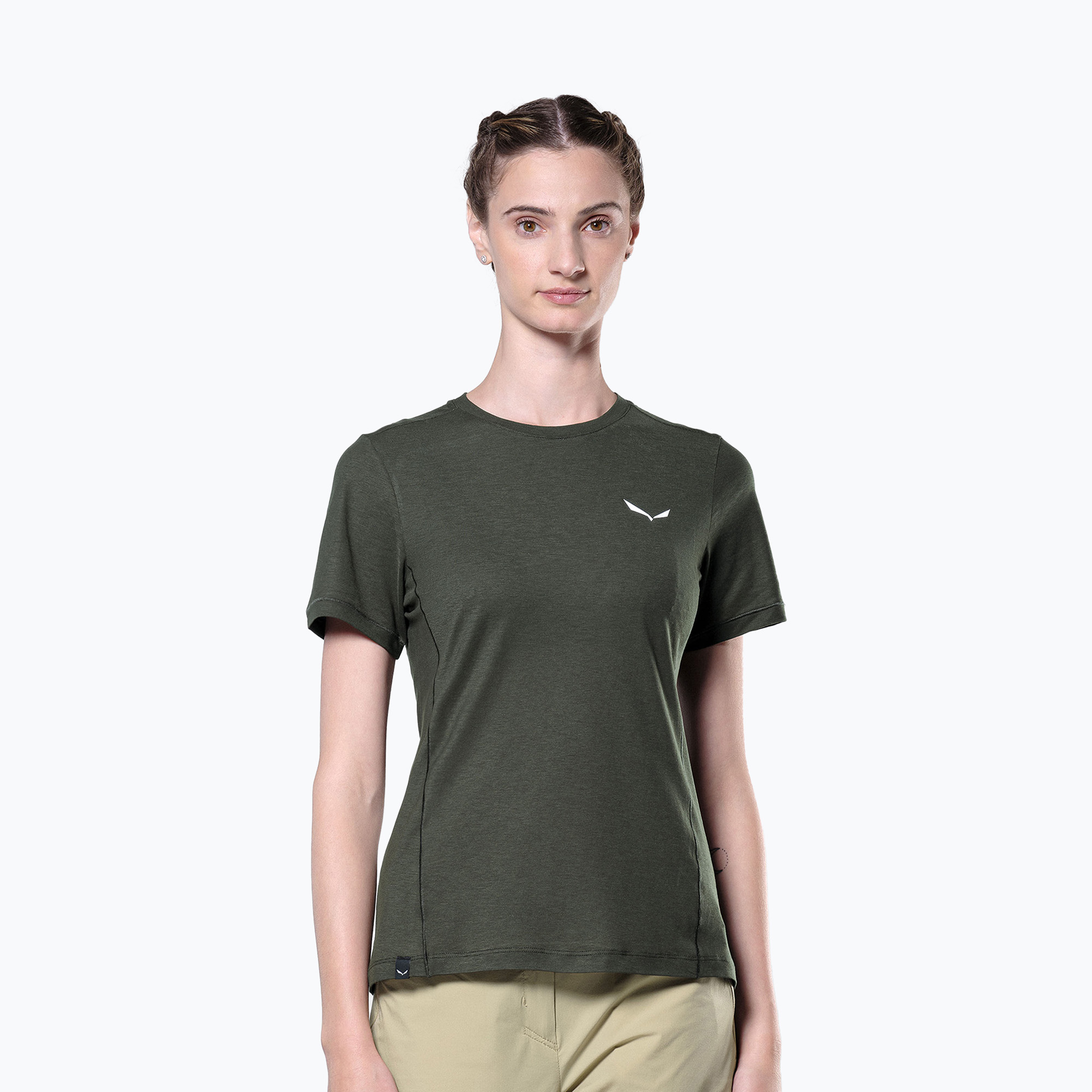 Salewa Puez Dry women's trekking shirt dark olive (40/34)