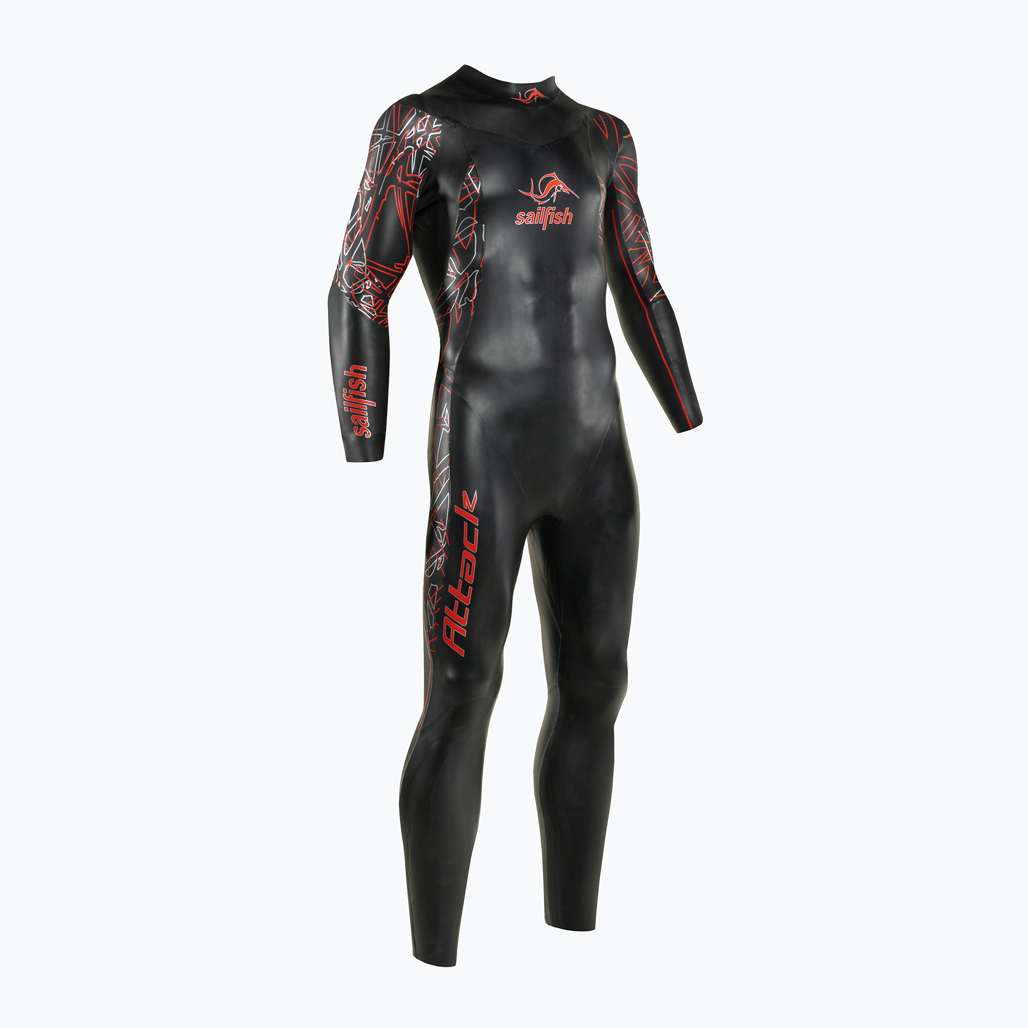 Men's sailfish Attack 7 triathlon wetsuit black (ml)
