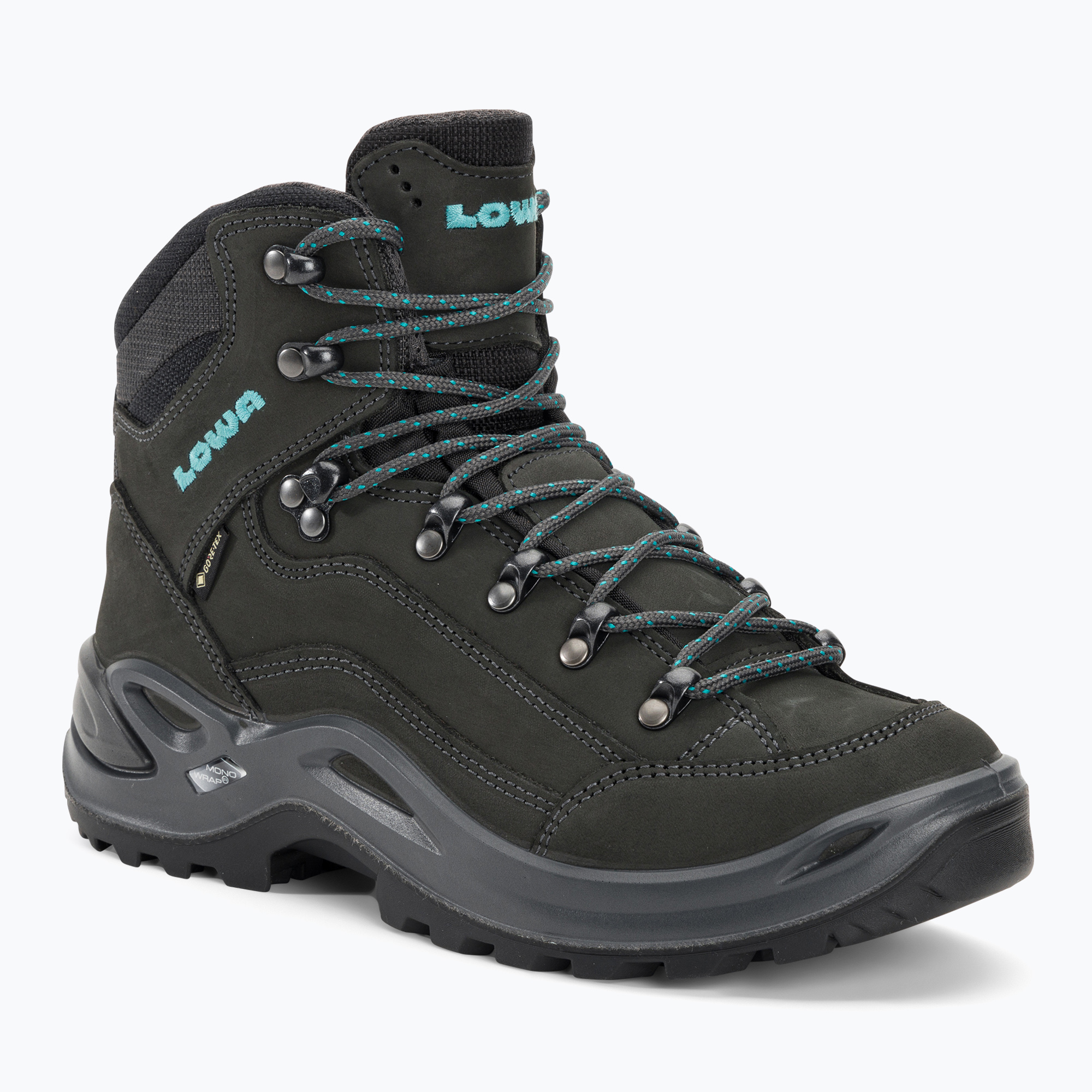 LOWA Renegade GTX Mid asphalt/turkis shoes (37 EU)