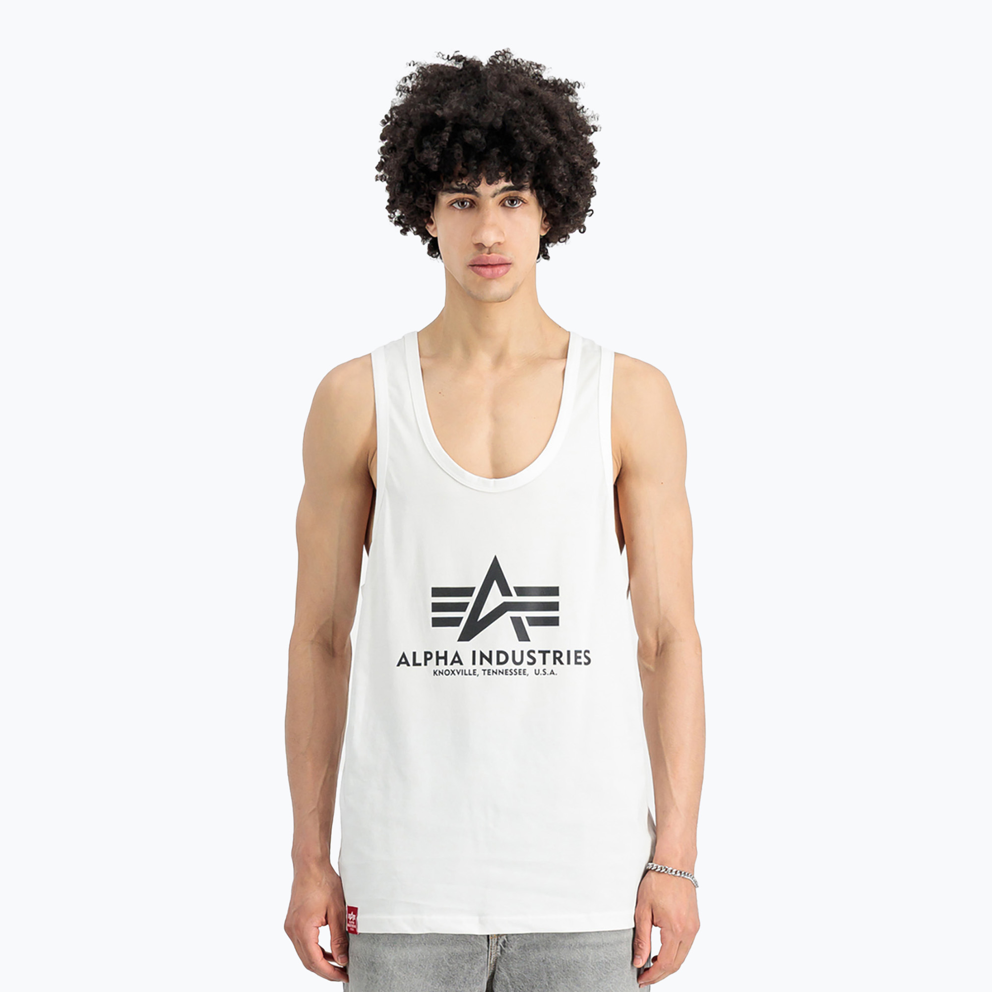 Men's Alpha Industries Basic Tank Body Building T-shirt white (XL)