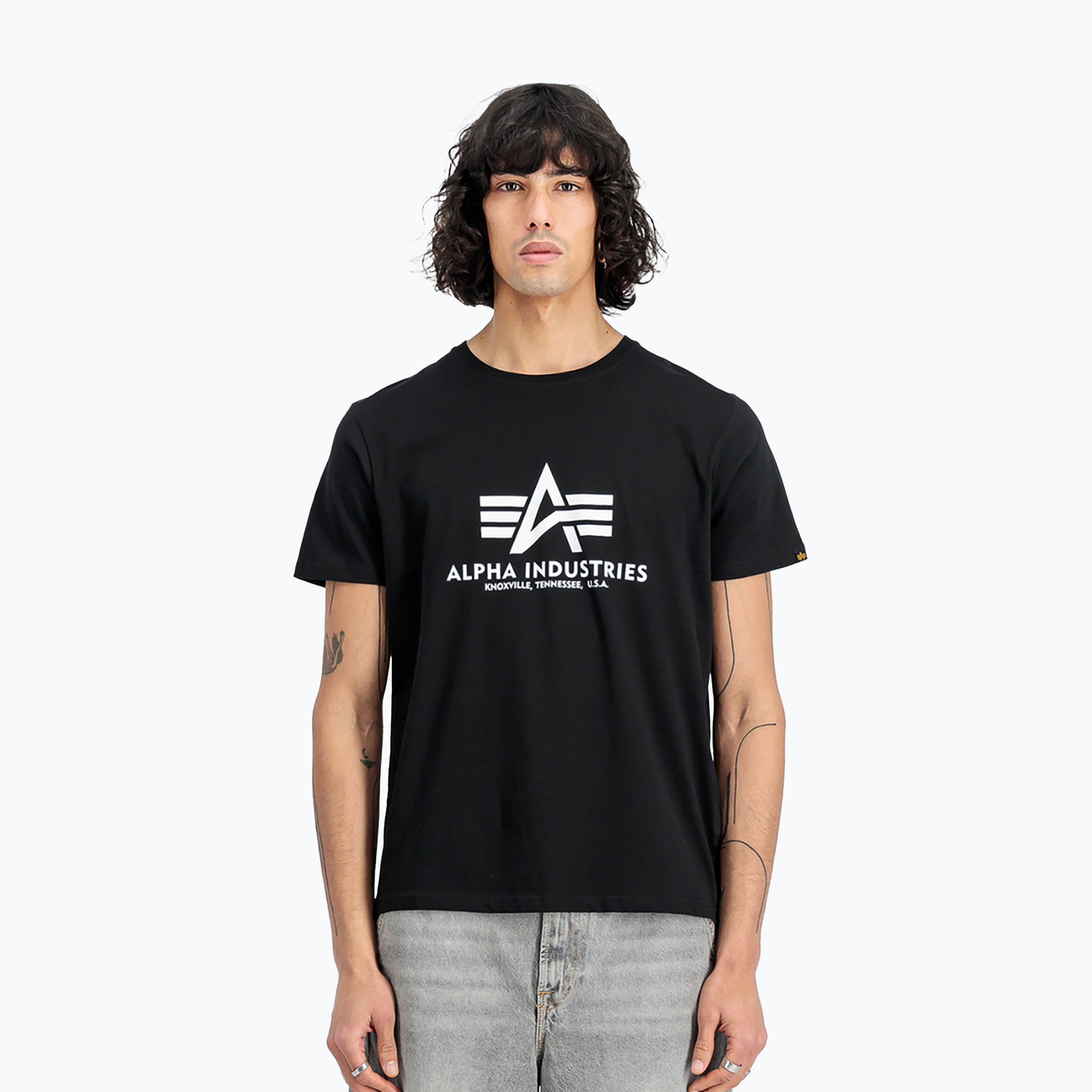 Alpha Industries men's Basic T shirts (2 pcs) black (2XL)