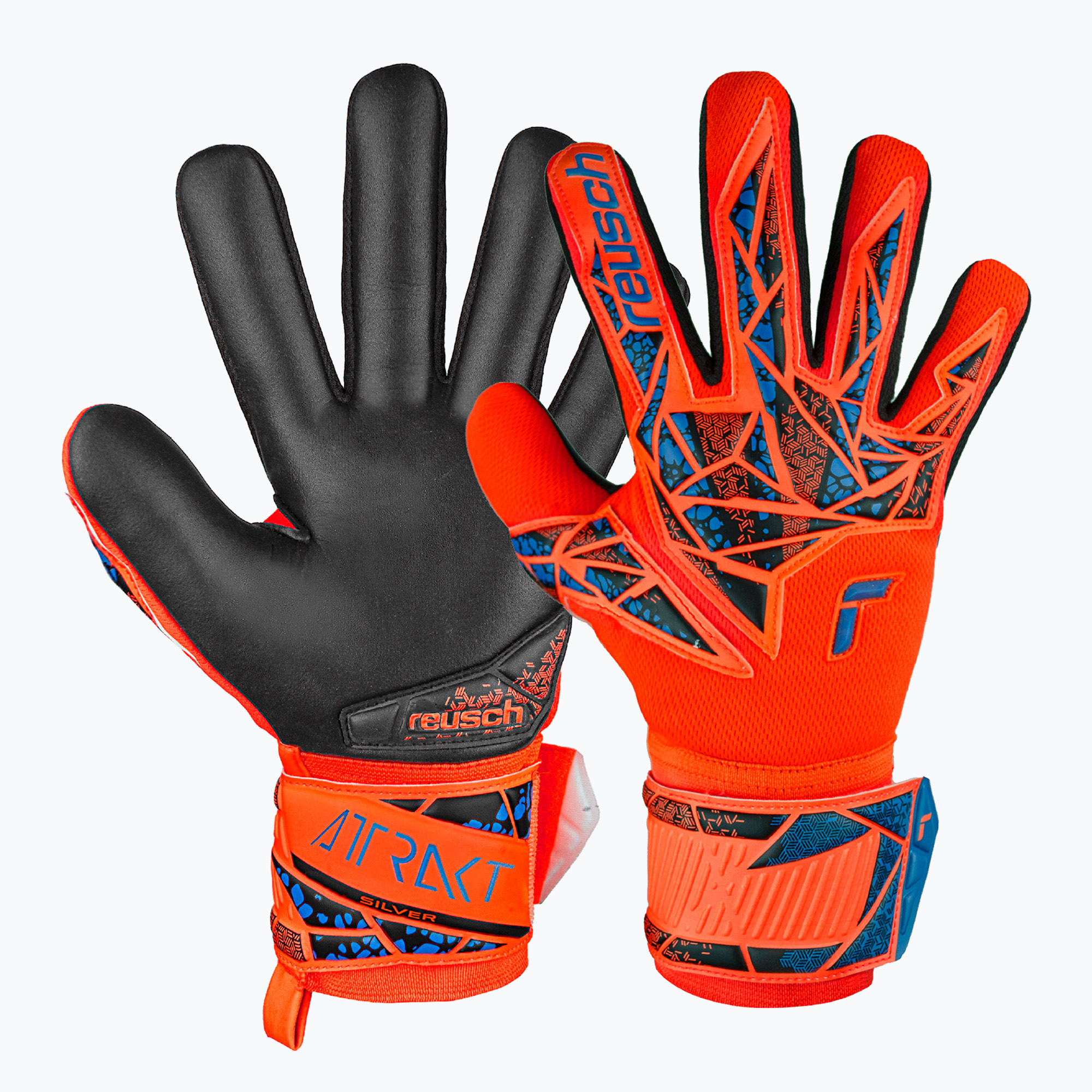 Reusch Attrakt Silver NC goalkeeper glove hyper orng/elec blue/blck (10.5)