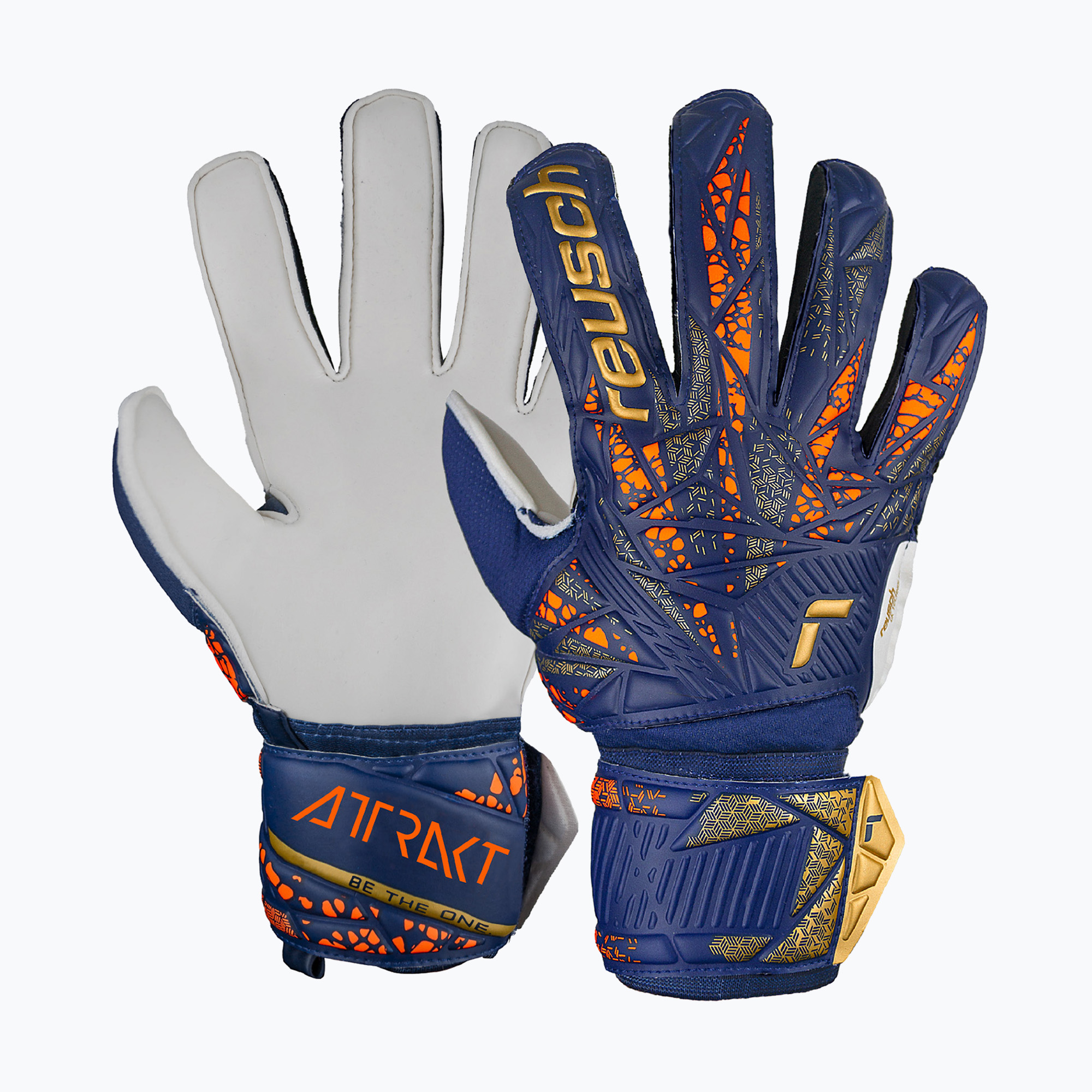 Reusch Attrakt Solid premium blue/gold goalie gloves (9)
