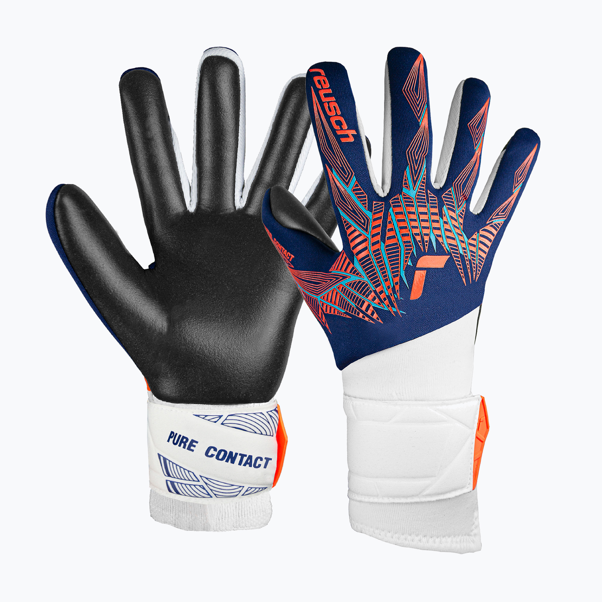 Reusch Pure Contact Silver premium blue/electric orange/black goalie gloves (9)