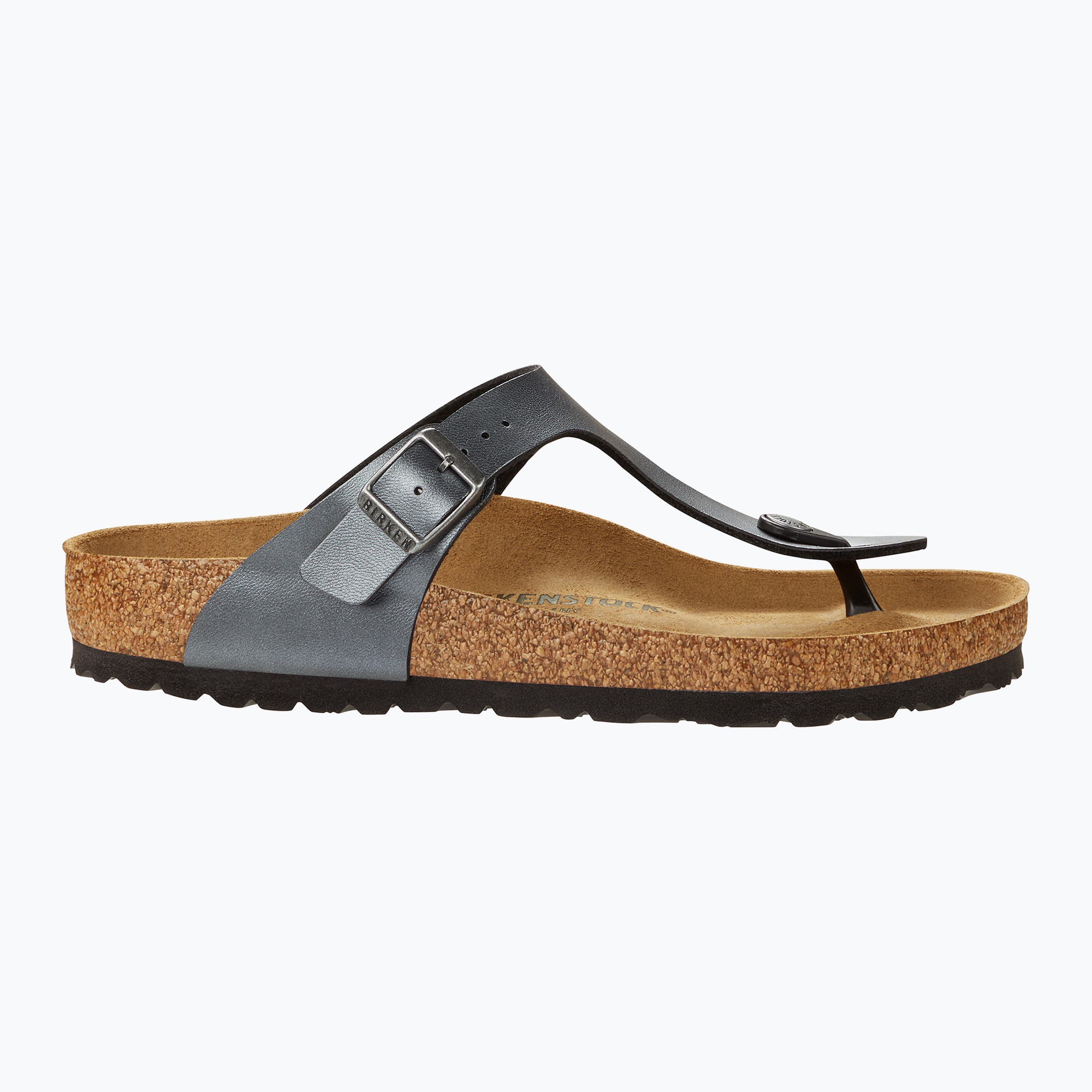 Women's flip flops BIRKENSTOCK Gizeh BF Regular metallic black (36 EU)