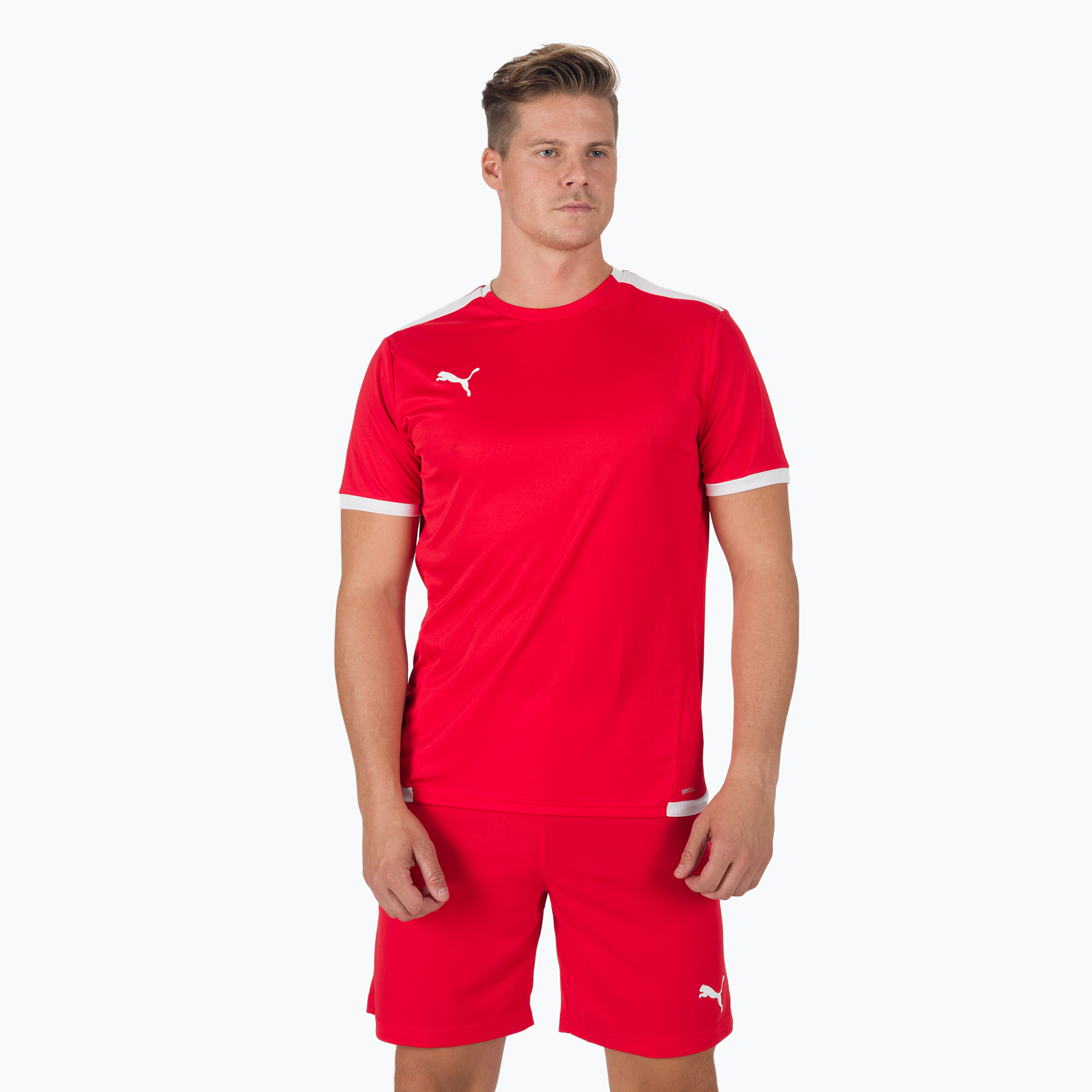 Men's PUMA teamLIGA Jersey football shirt red 704917 01 (S)