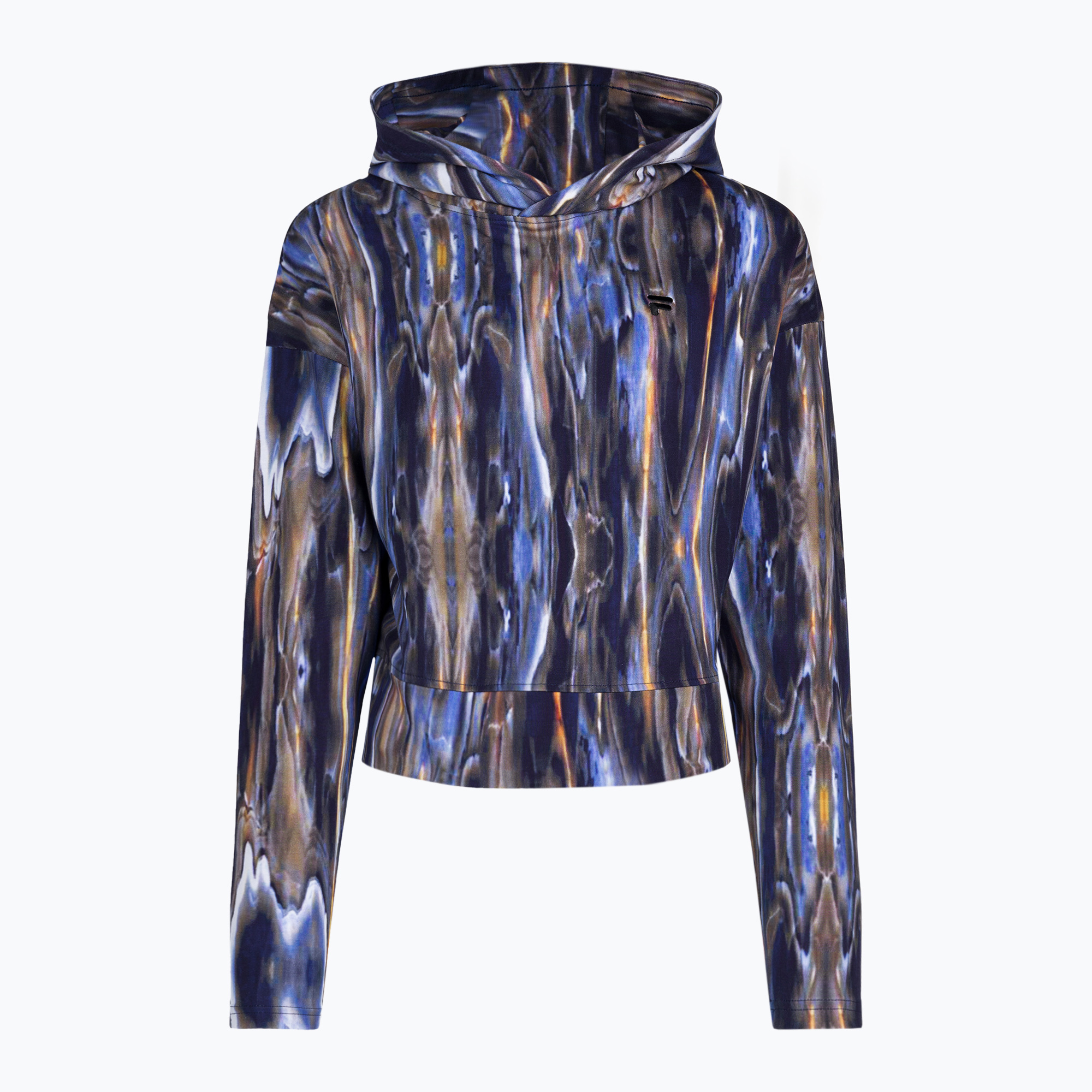 FILA Women's Sweatshirt Ceyrat AOP Cropped Hoody blue melting aop (XS)