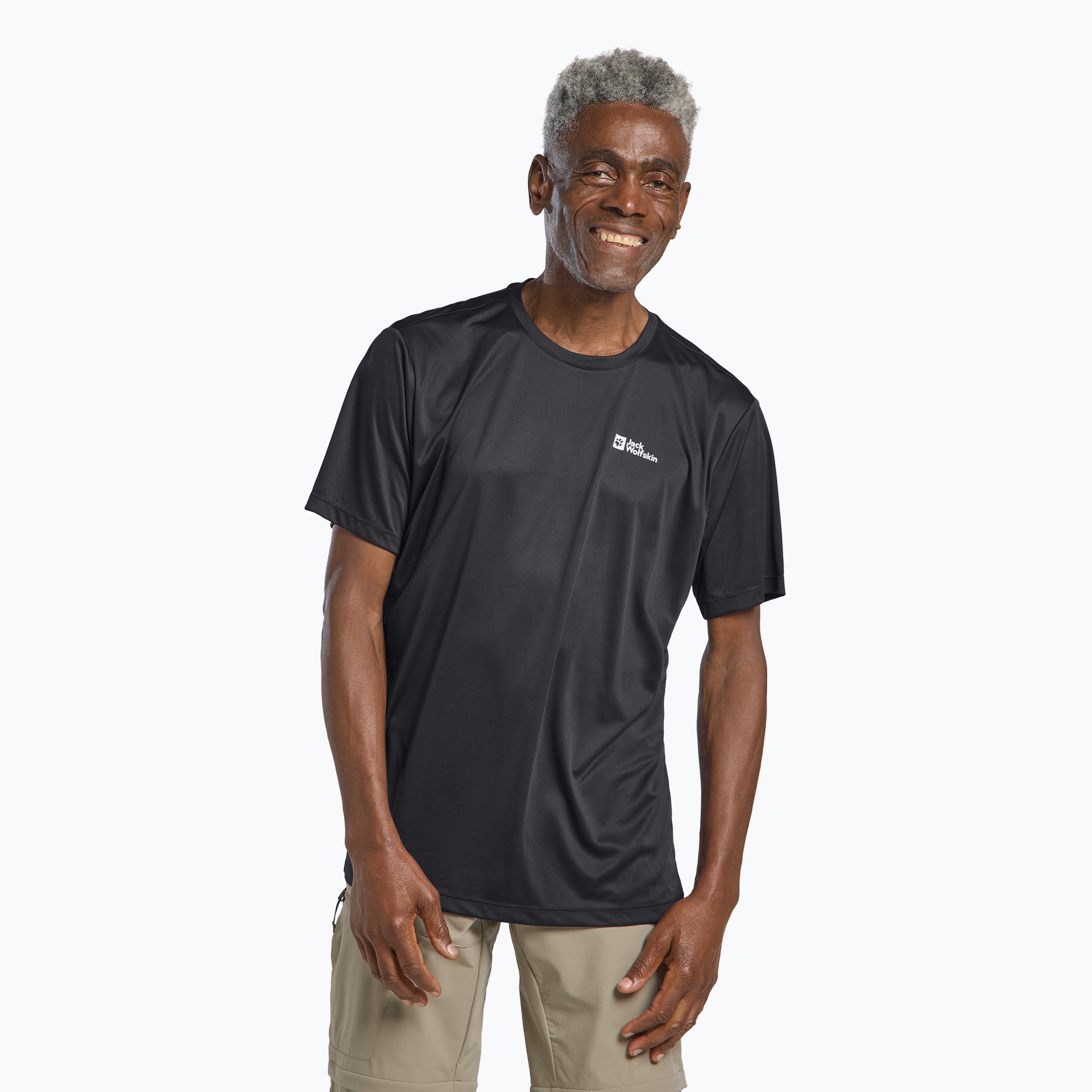 Men's trekking T-shirt Jack Wolfskin Tech T phantom (XL)