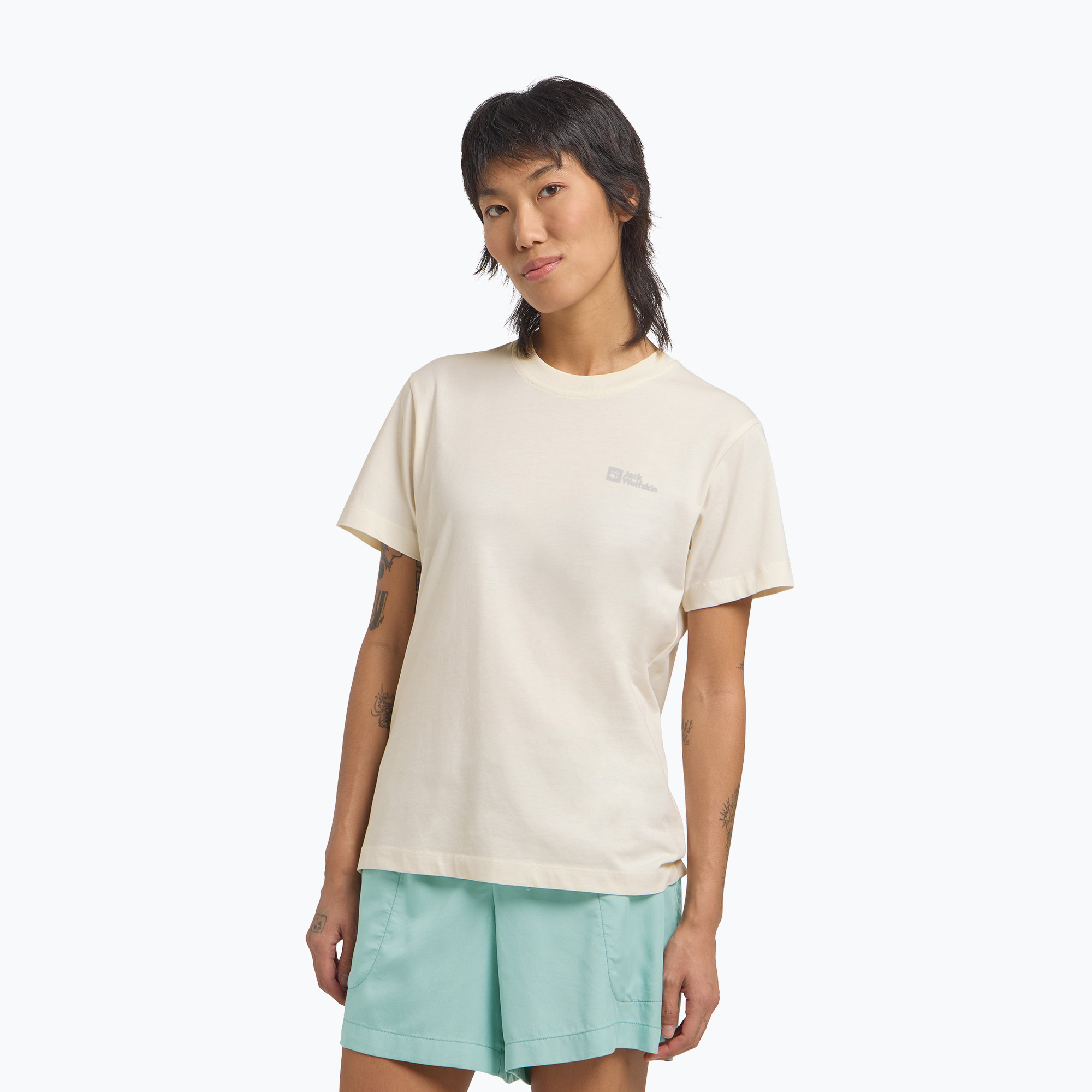 Women's T-shirt Jack Wolfskin Essential cotton white (M)