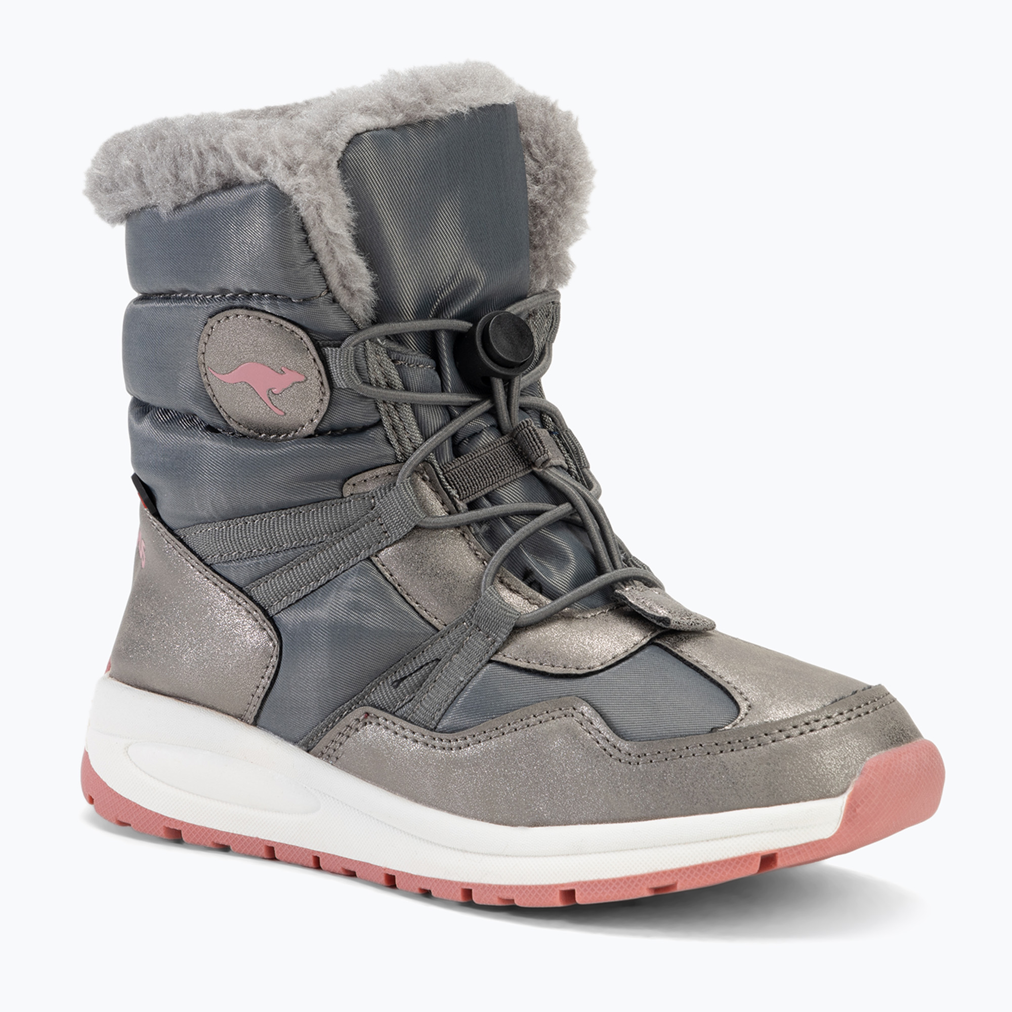 KangaROOS K-PE Ski RTX steel grey / dusty rose junior snow boots (30 EU)