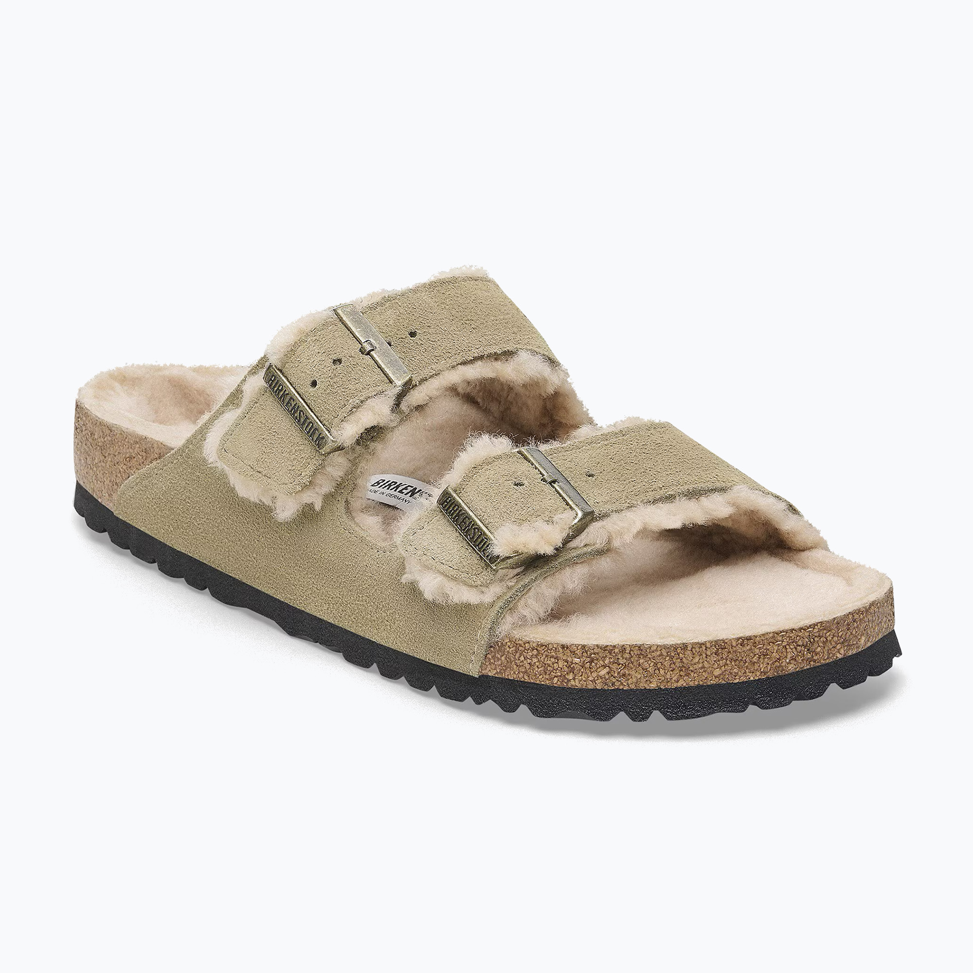 BIRKENSTOCK Arizona Shearling SL Narrow taupe flip-flops (39 EU)