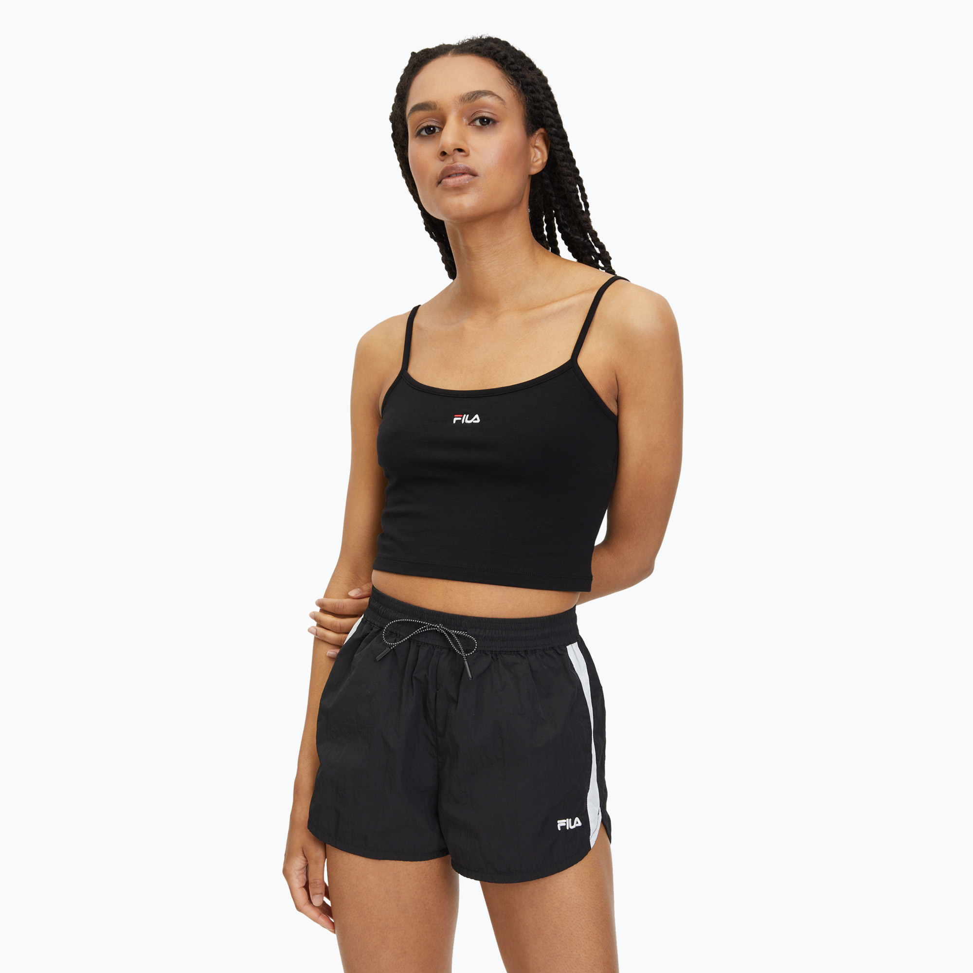 Women's FILA Loni Cropped Spaghetti black T-shirt (S)
