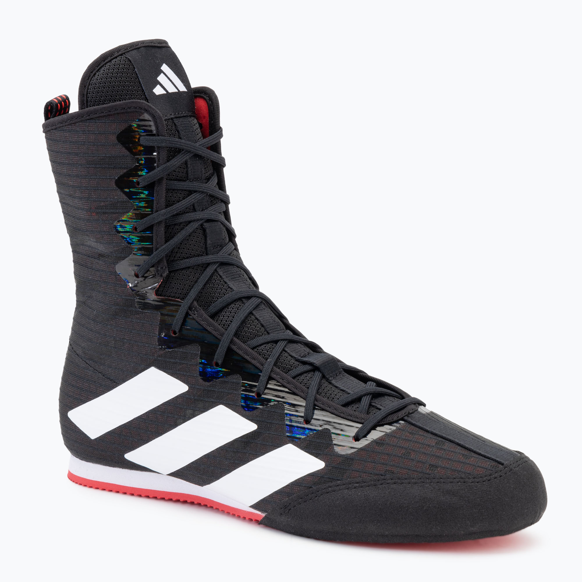 adidas Box Hog 4 core black/cloud white/pure ruby boxing shoes (41 1/3 EU)