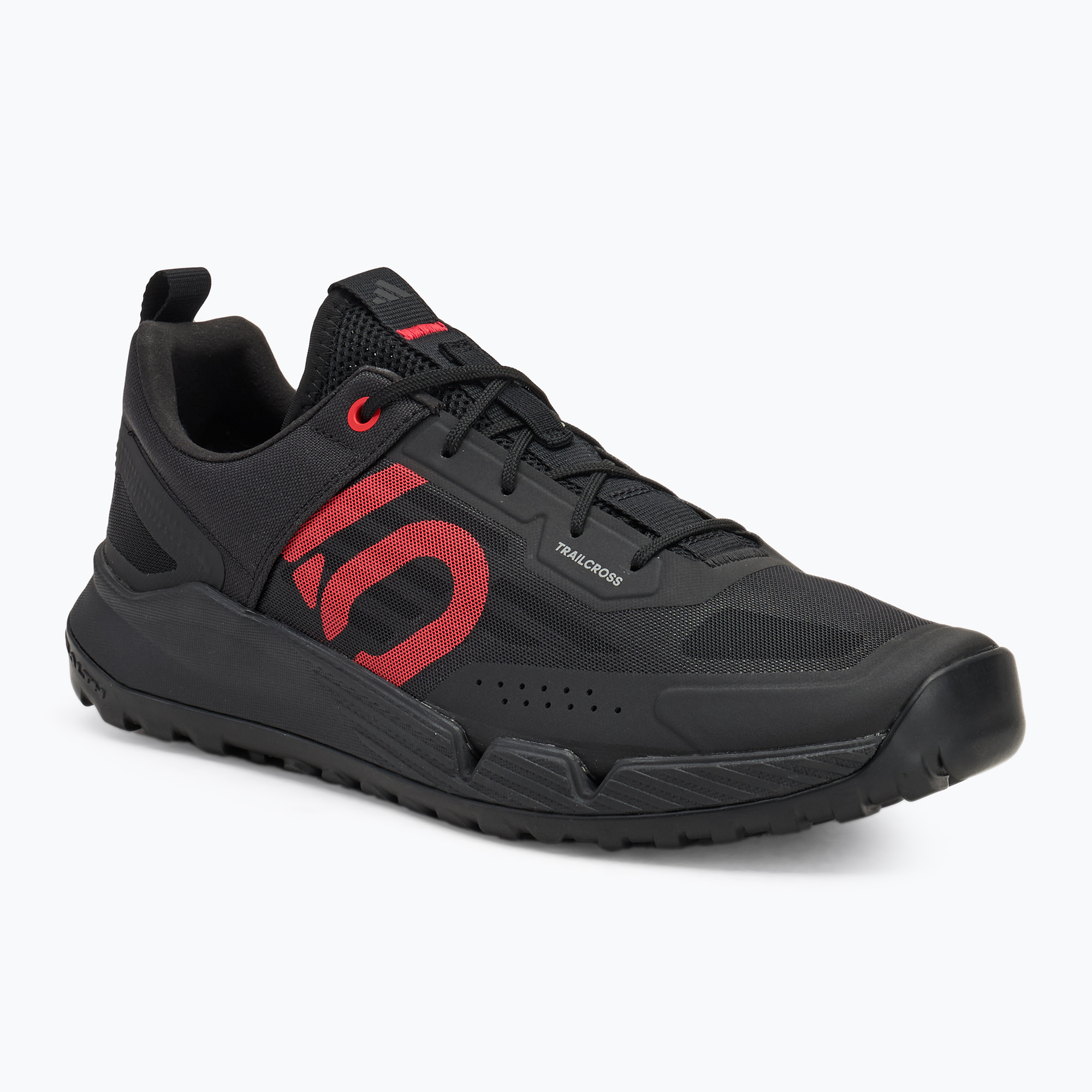 Men's adidas FIVE TEN Trailcross LT core black/pure ruby/grey three platform cycling shoes (45 1/3 EU)