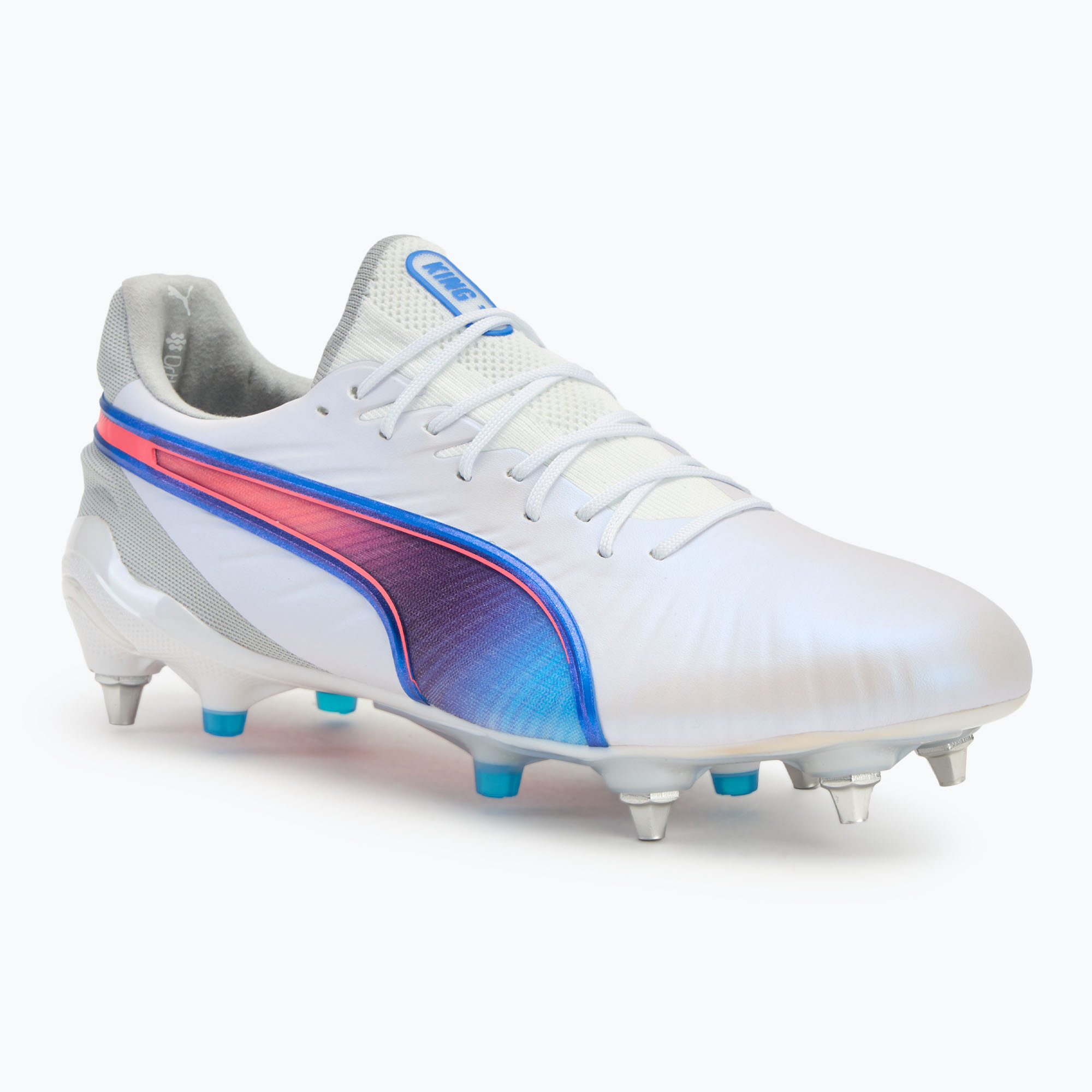 PUMA King Ultimate MxSG men's football boots puma white/bluemazing/flat light grey/sunset glow (42.5 EU)