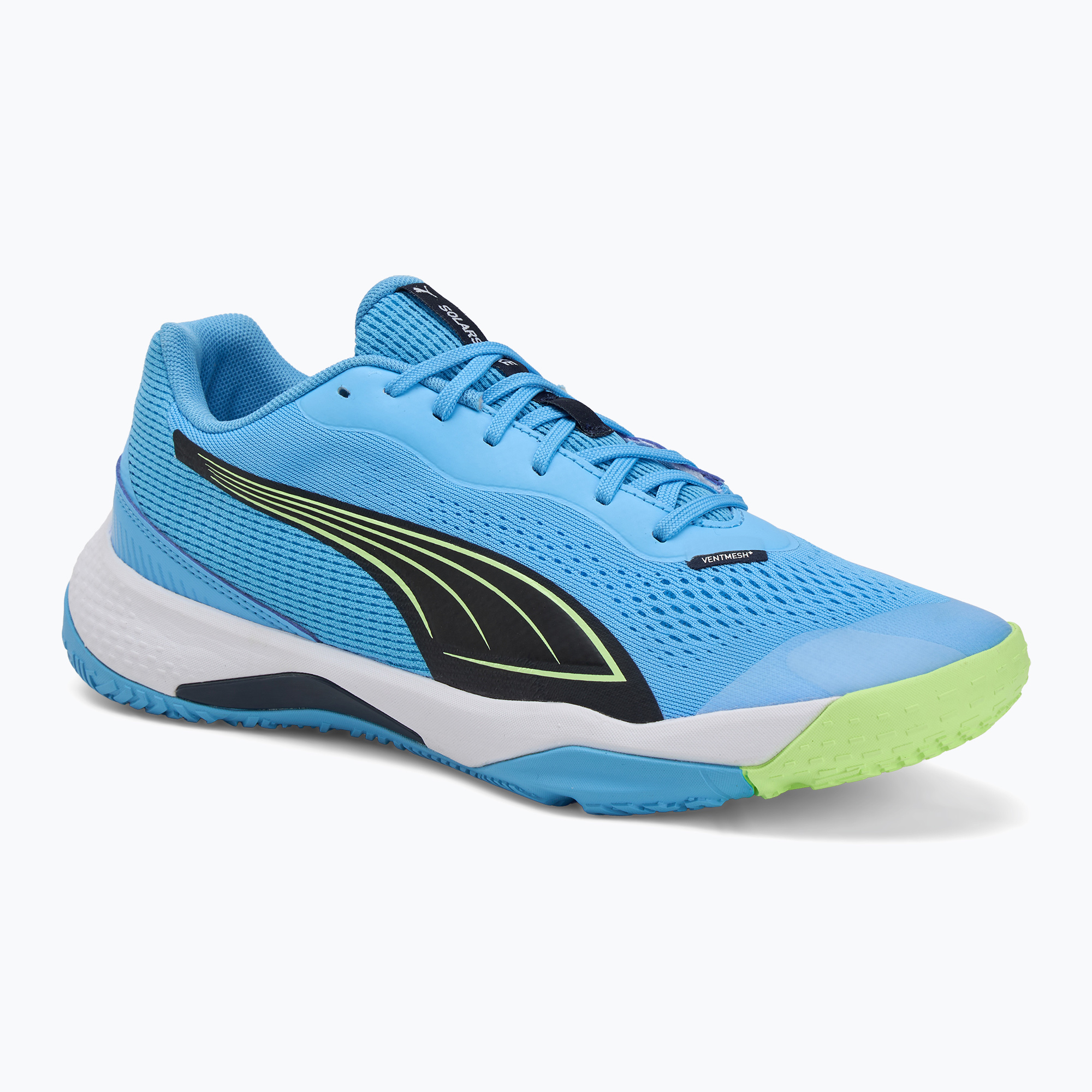 Men's indoor sports shoes PUMA Solarstrike III luminous blue/club navy/fizzy apple (39 EU)