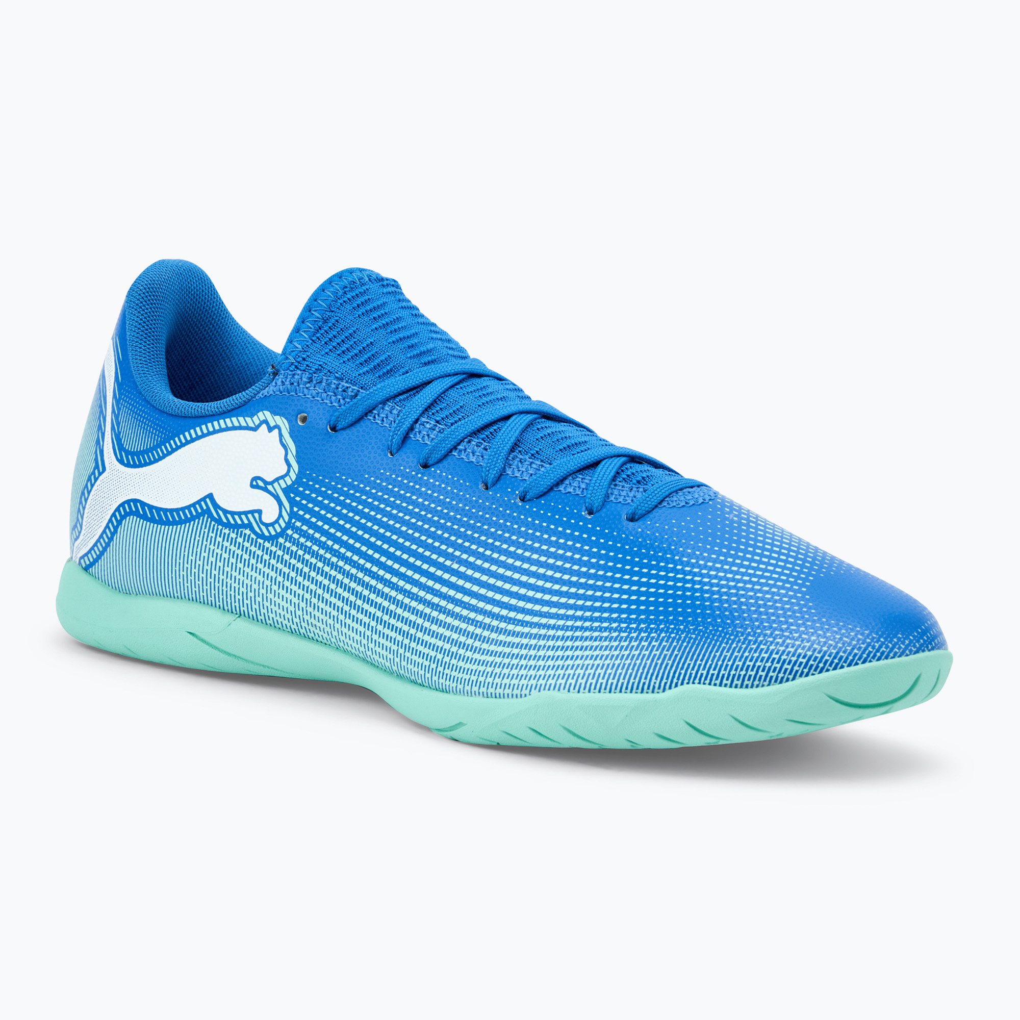 PUMA Future 7 Play It football boots hyperlink blue/mint/puma white (42 EU)