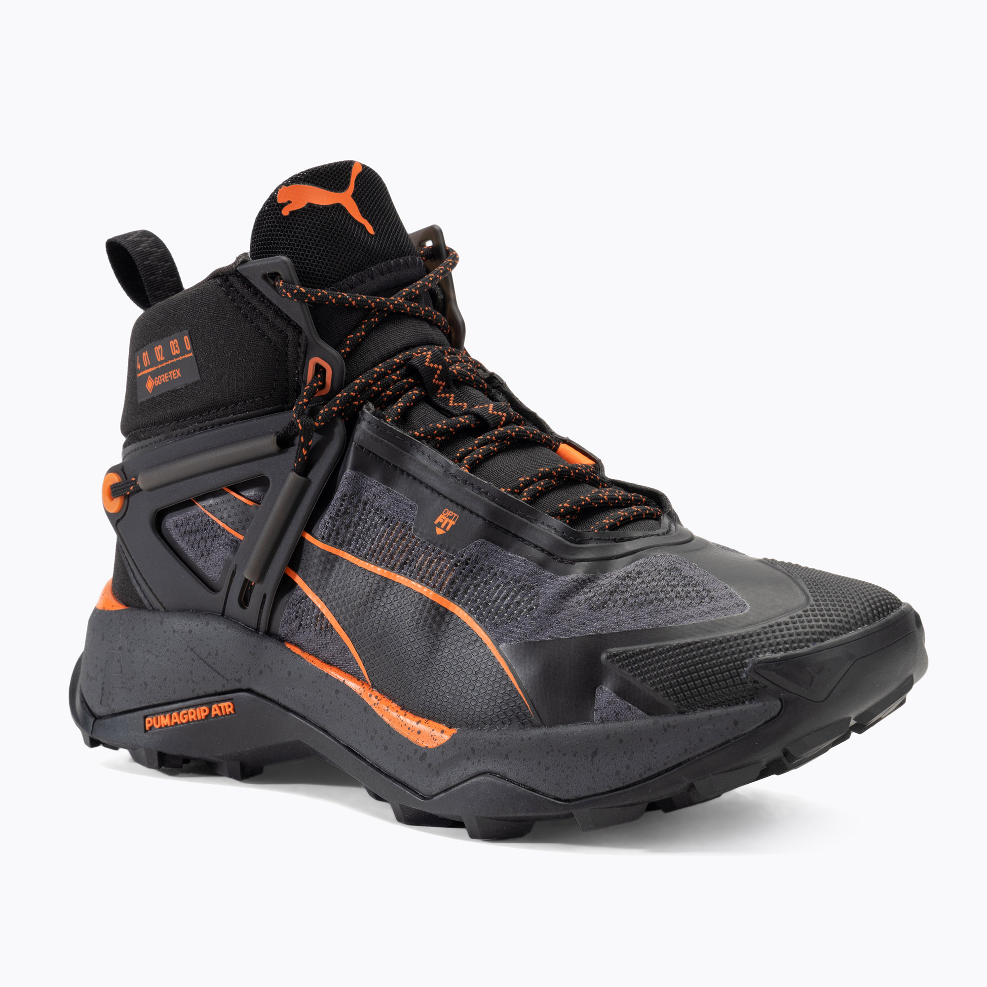 Men's PUMA Explore Nitro Mid Gore-Tex hiking boots puma black/gray skies/flame flicker (44 EU)