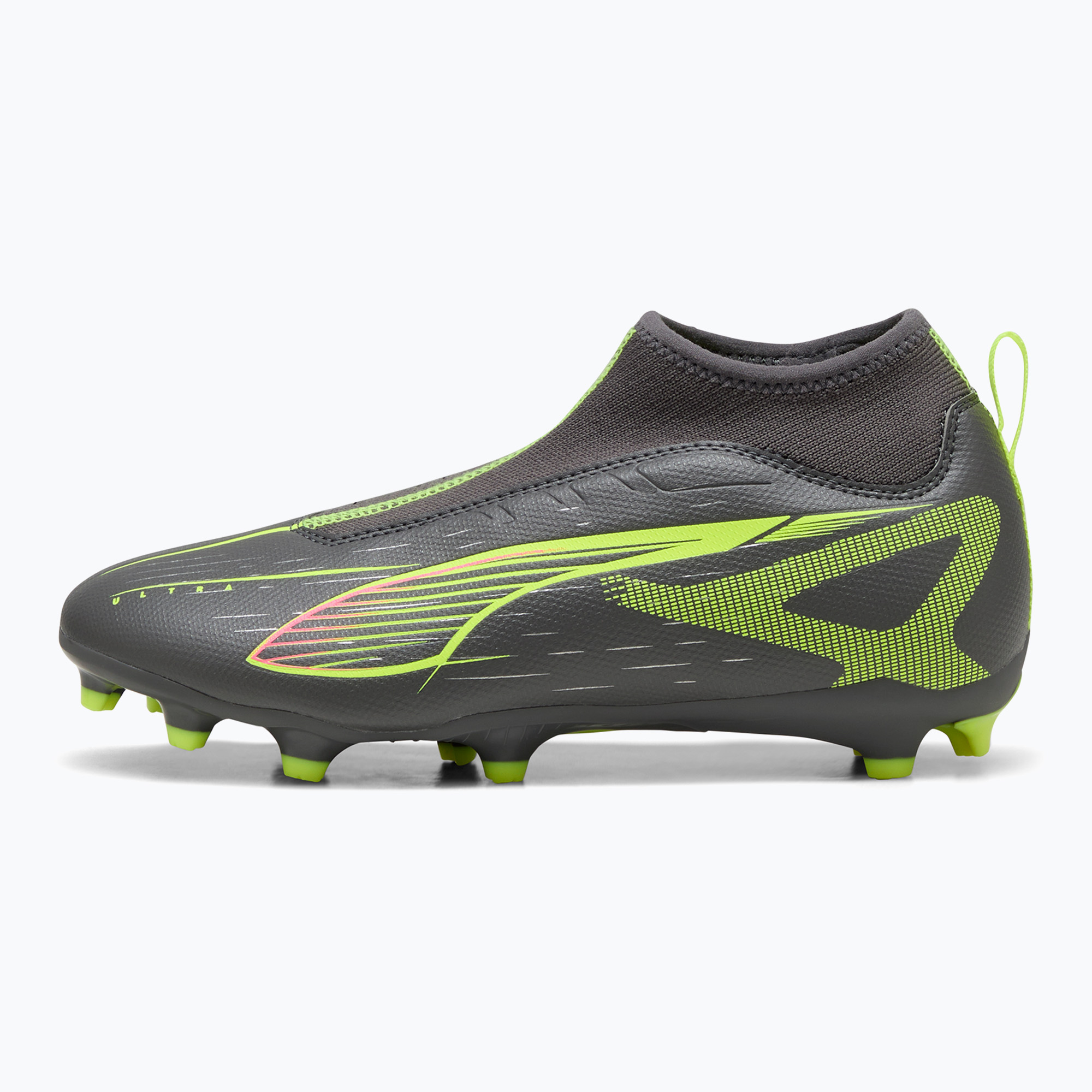 PUMA Ultra 5 Match+ LL FG/AG Jr matte aged silver/yellow alert/puma aged silver children's football boots (34.5 EU)