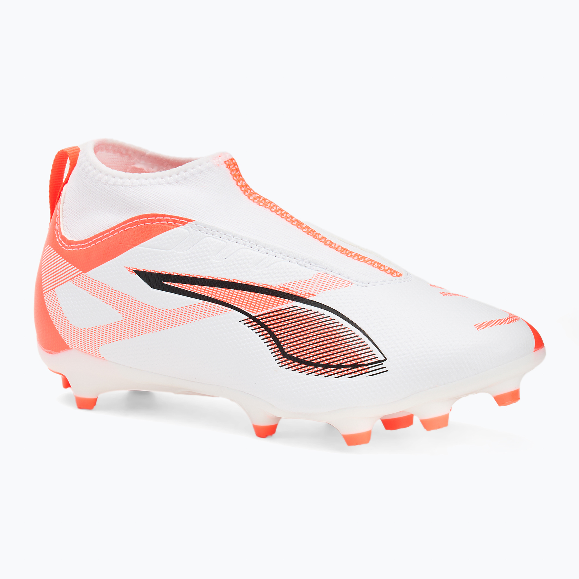 PUMA Ultra 5 Match+ LL FG/AG Jr children's football boots puma white/puma black/glowing red (36 EU)