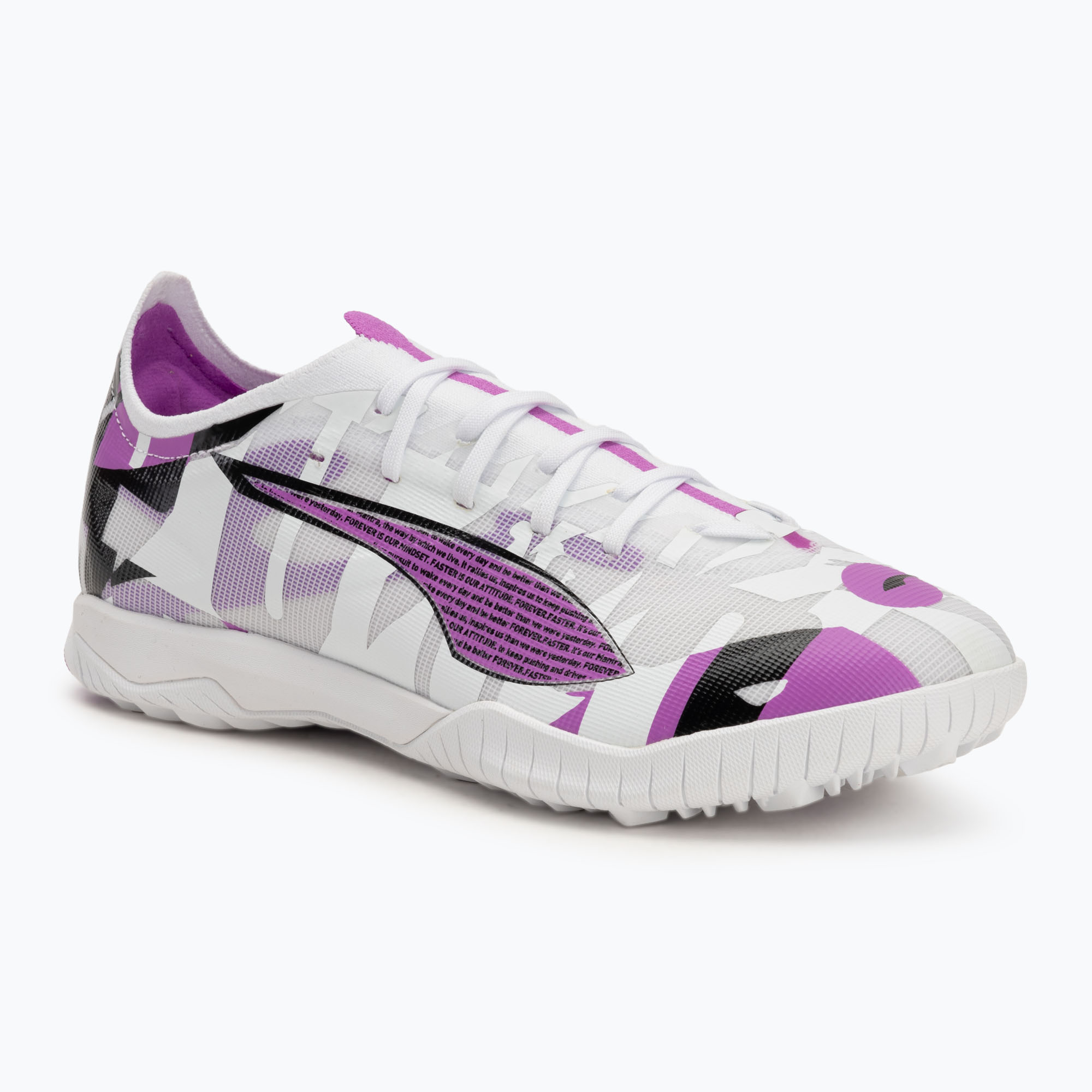 PUMA Ultra 5 Match Forever TT men's football boots puma white/pure magenta/feather gray/puma black (42.5 EU)