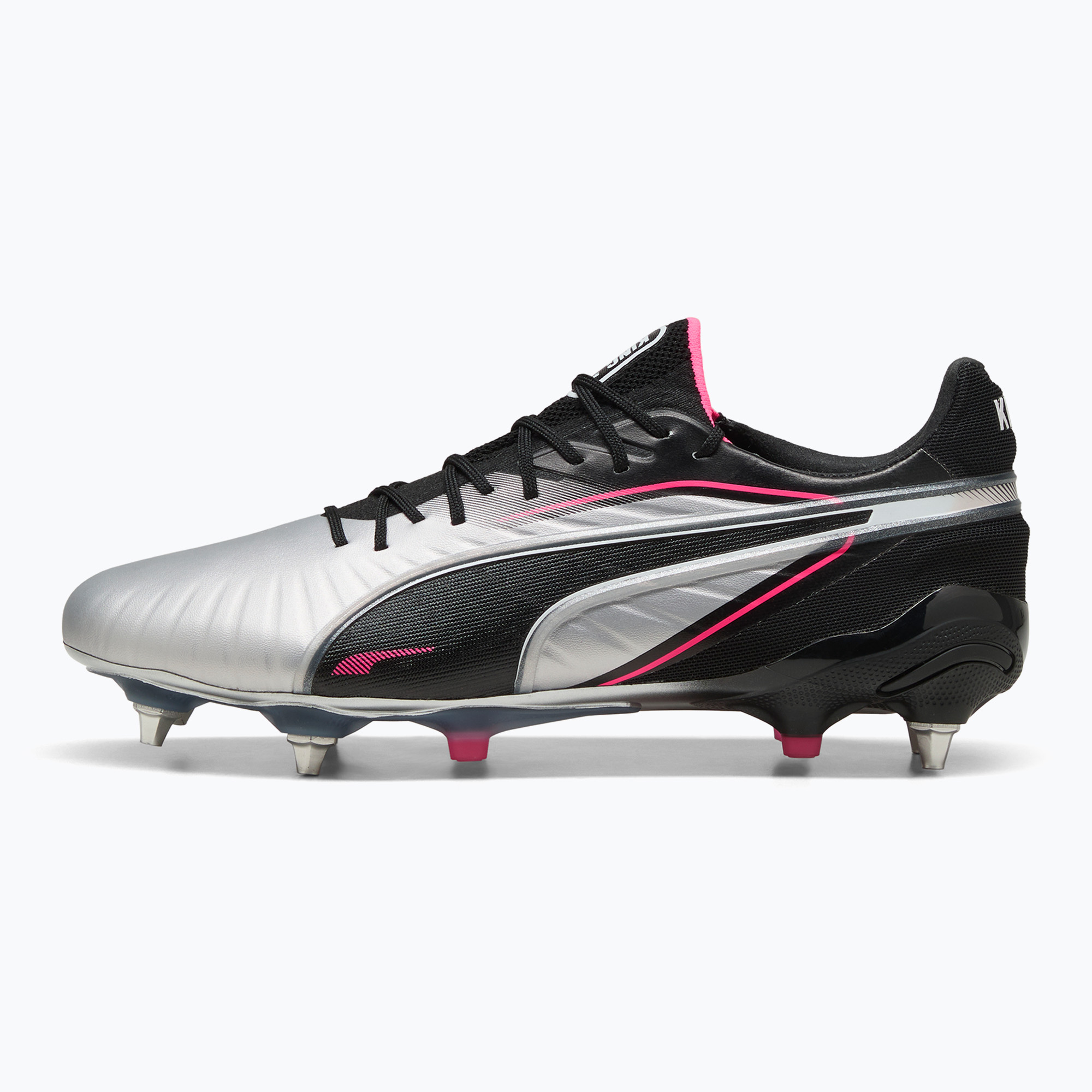 Men's football boots PUMA King Ultimate MxSG puma silver/puma black/sun struck/puma white (46 EU)