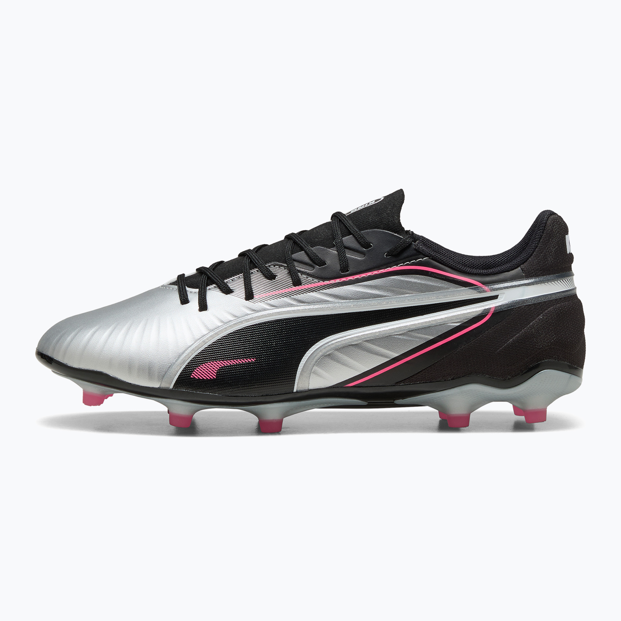 Men's football boots PUMA King Match FG/AG puma silver/puma black/sun struck/puma white (40.5 EU)