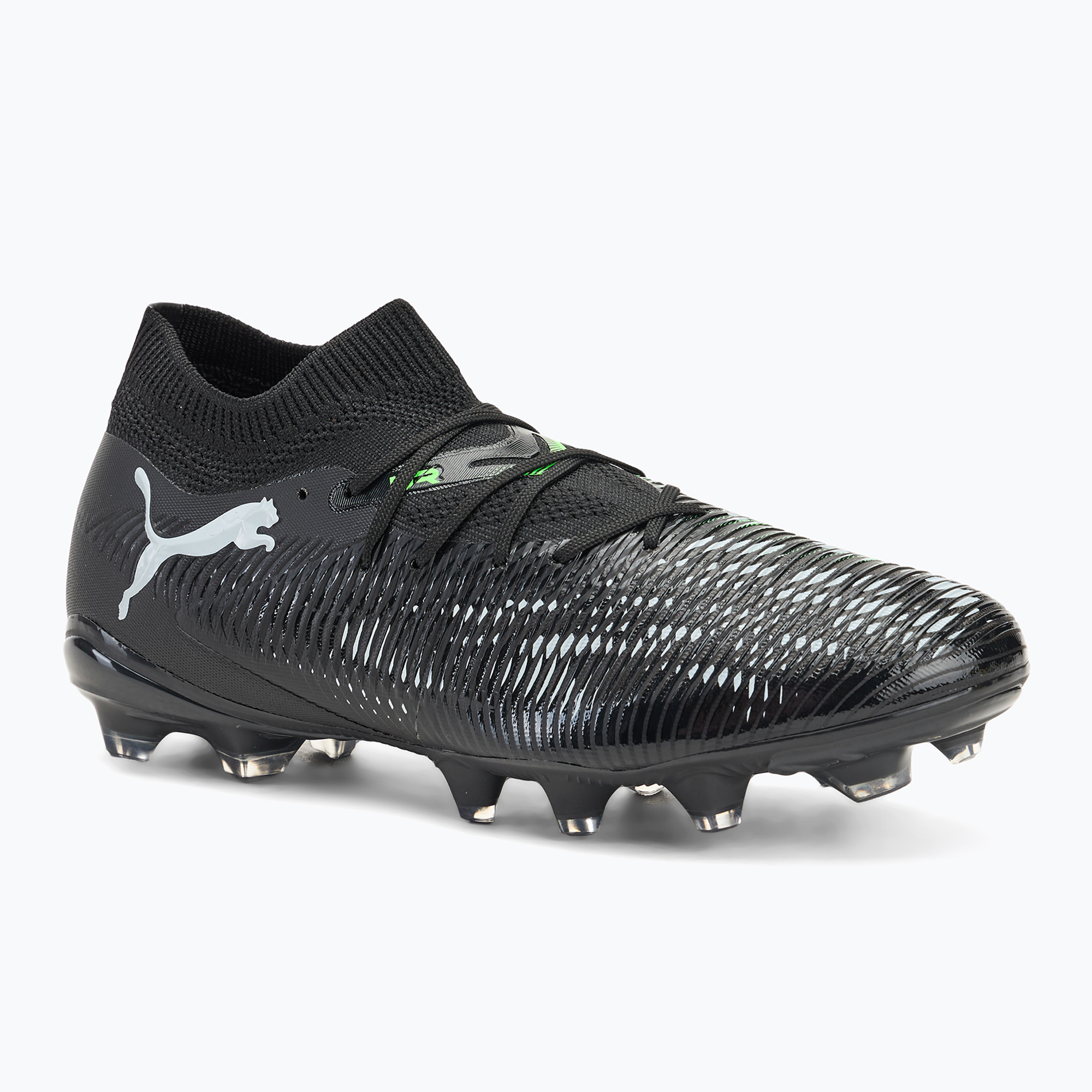 Men's football boots PUMA Future 8 Match FG/AG puma black/cool light grey/fluo green (44 EU)