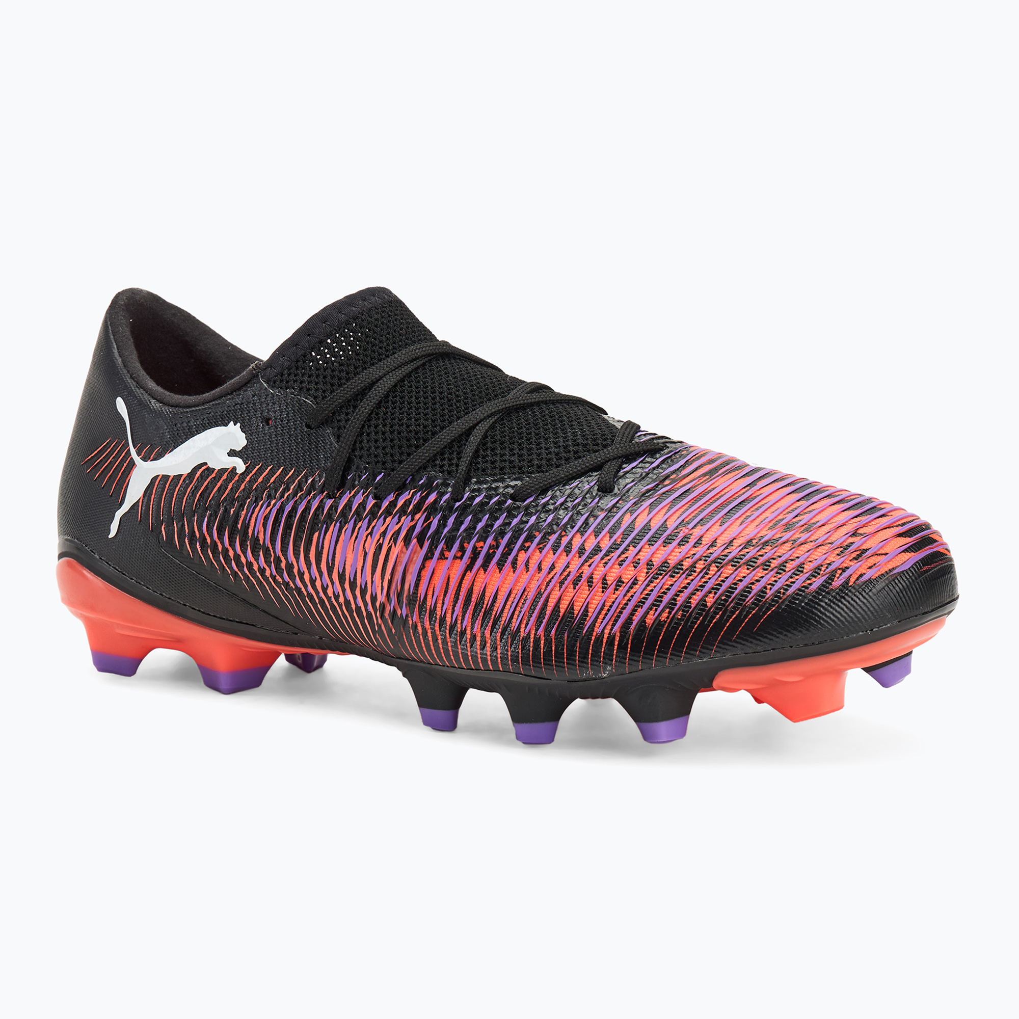 Men's football boots PUMA Future 8 Match Low FG/AG puma black/ puma white/ glowing red (42 EU)
