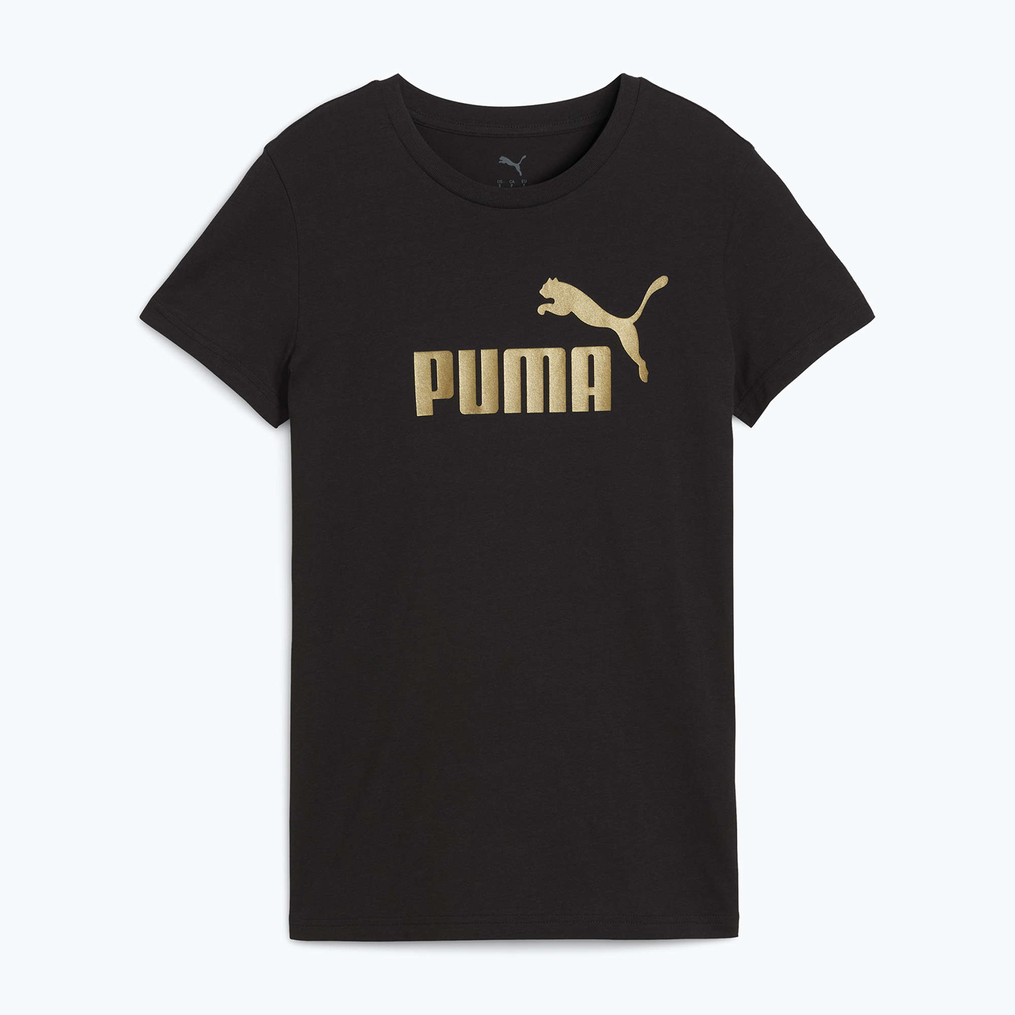 Women's T-shirt PUMA ESS Metallic No. 1 Logo Tee puma black/metallic gold (XS)