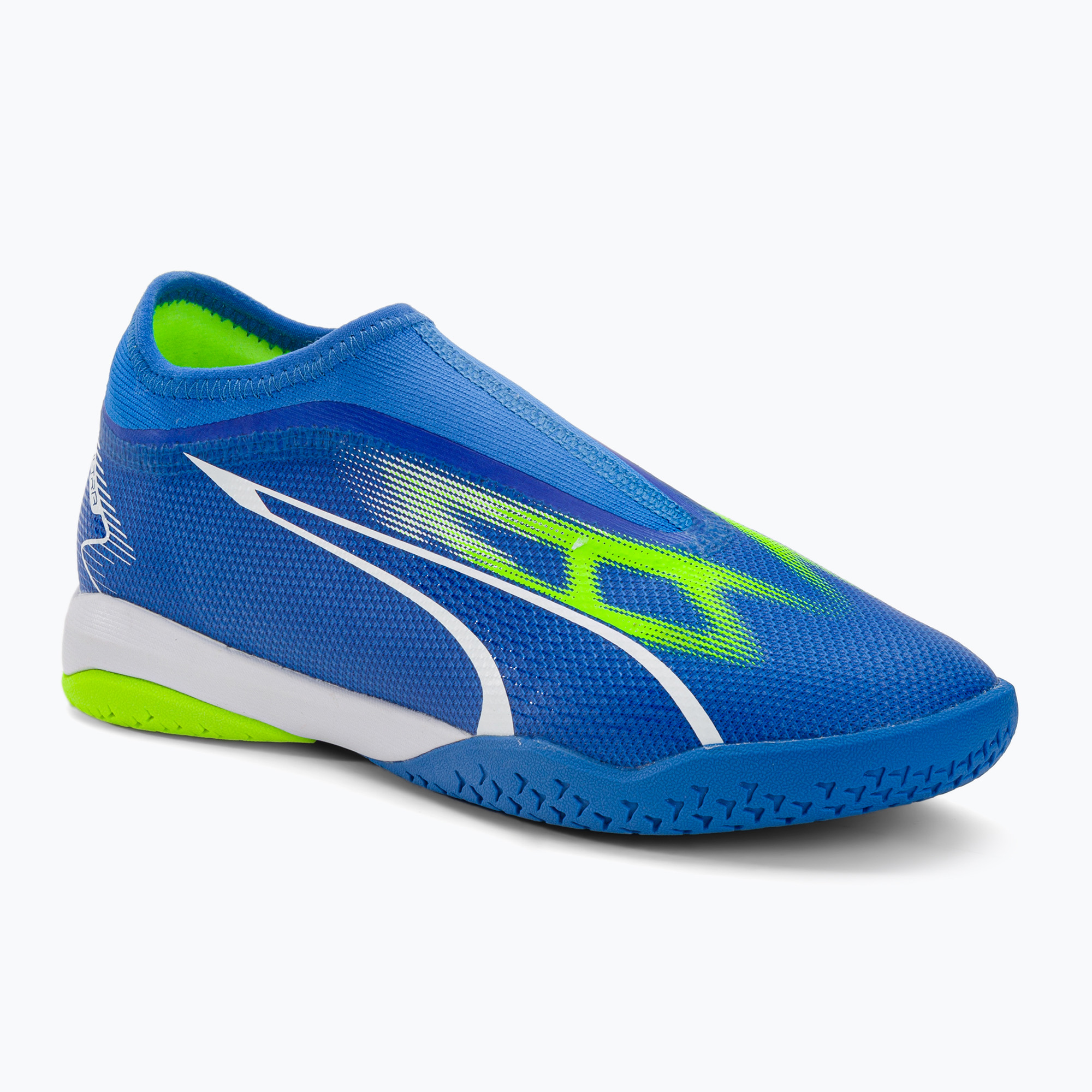 PUMA Ultra Match LL IT + Mid Jr children's football boots ultra blue/puma white/pro green (37 EU)