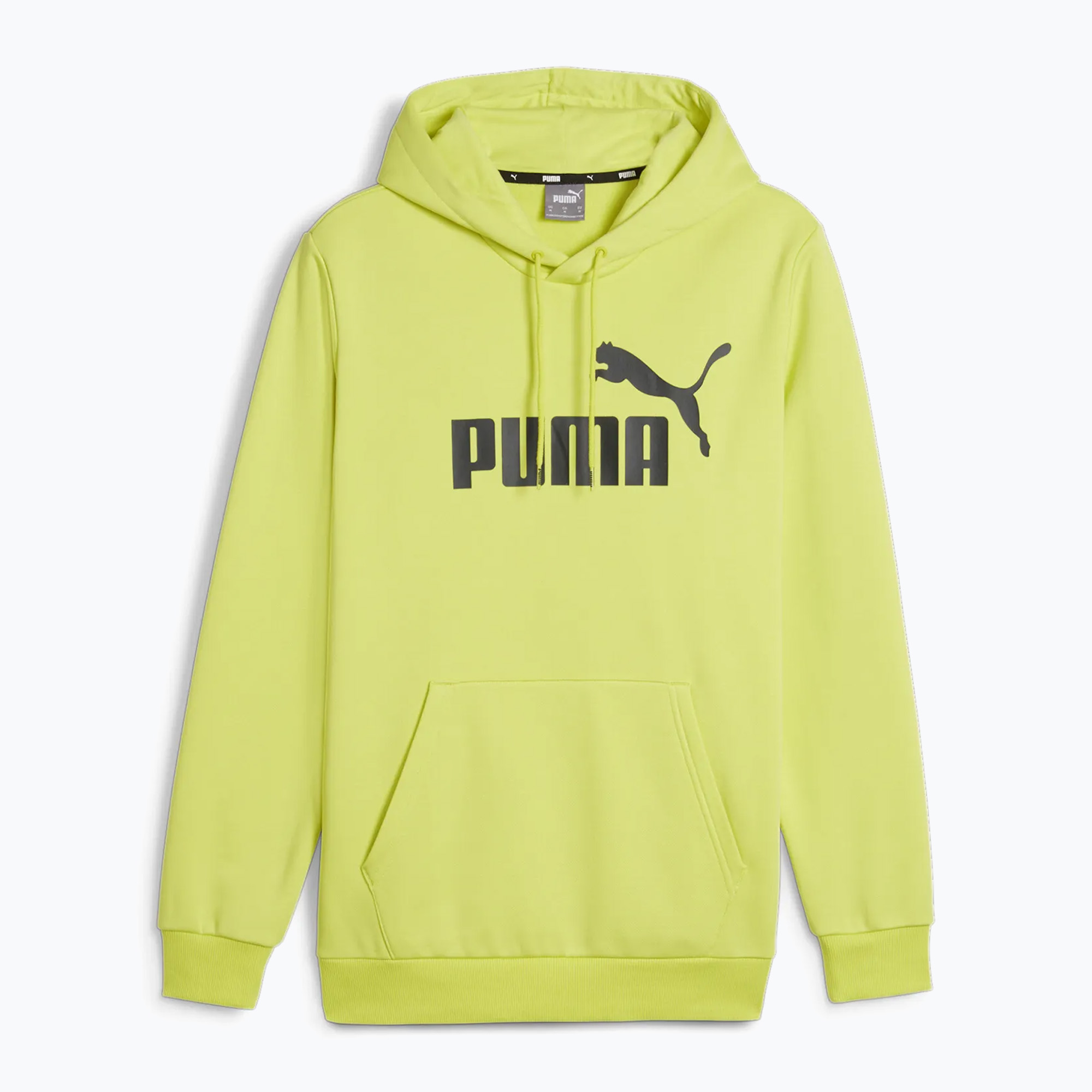 Men's PUMA Essentials Big Logo Hoodie FL lime sheen sweatshirt (L)