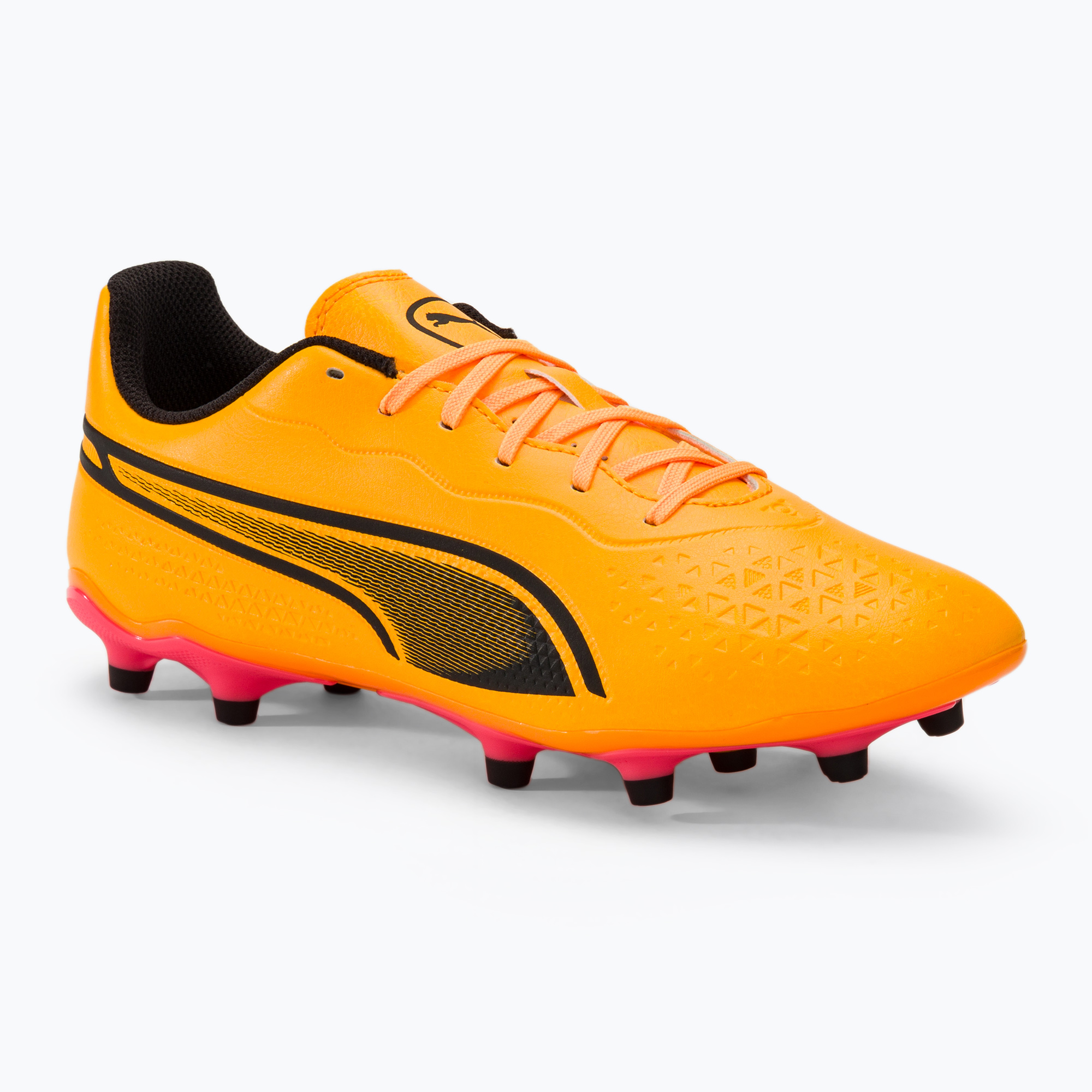 PUMA King Match Fg/Ag sun stream/puma black/sunset glow football boots (44.5 EU)