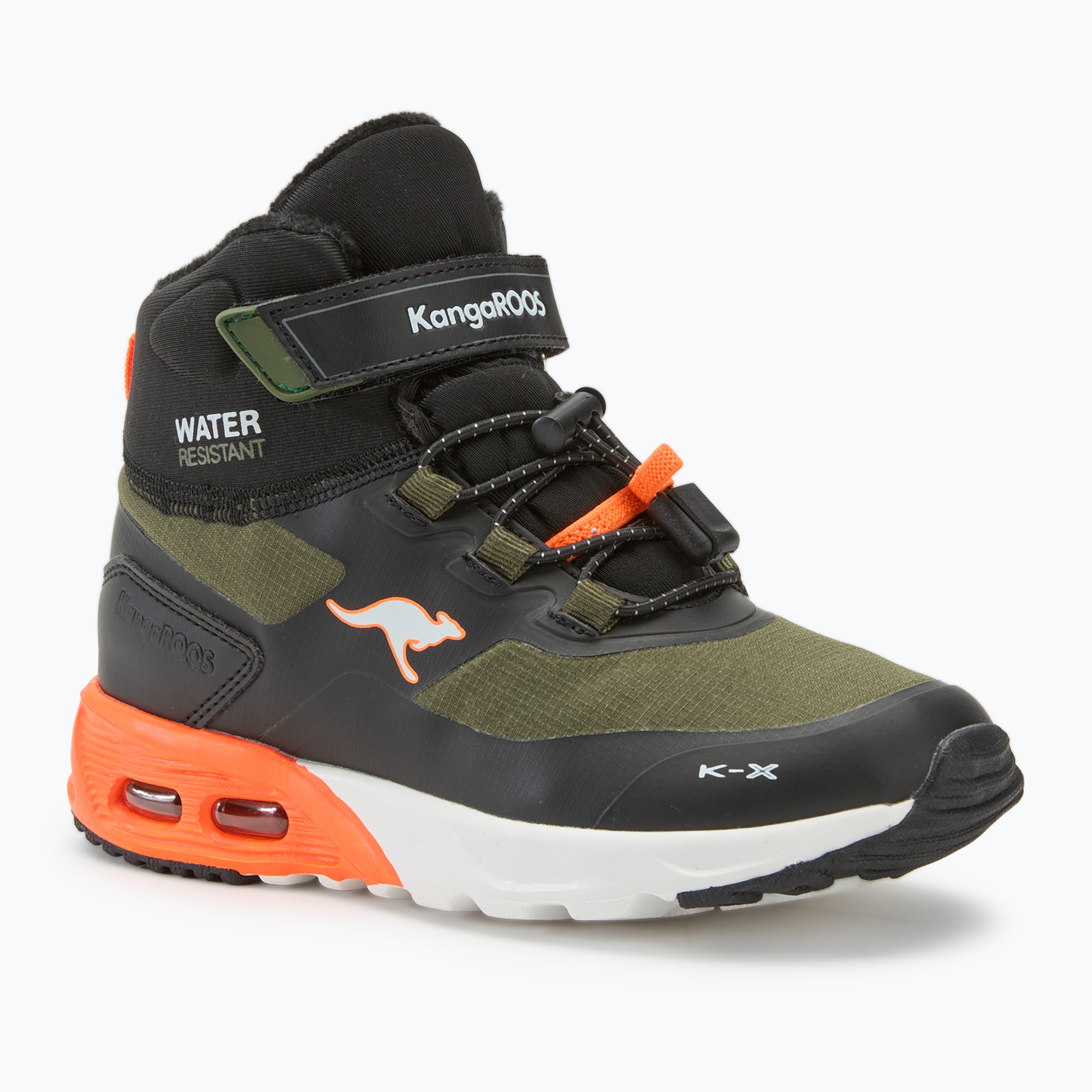 KangaROOS KX-Toke Mid EV children's shoes military green / neon orange (34 EU)