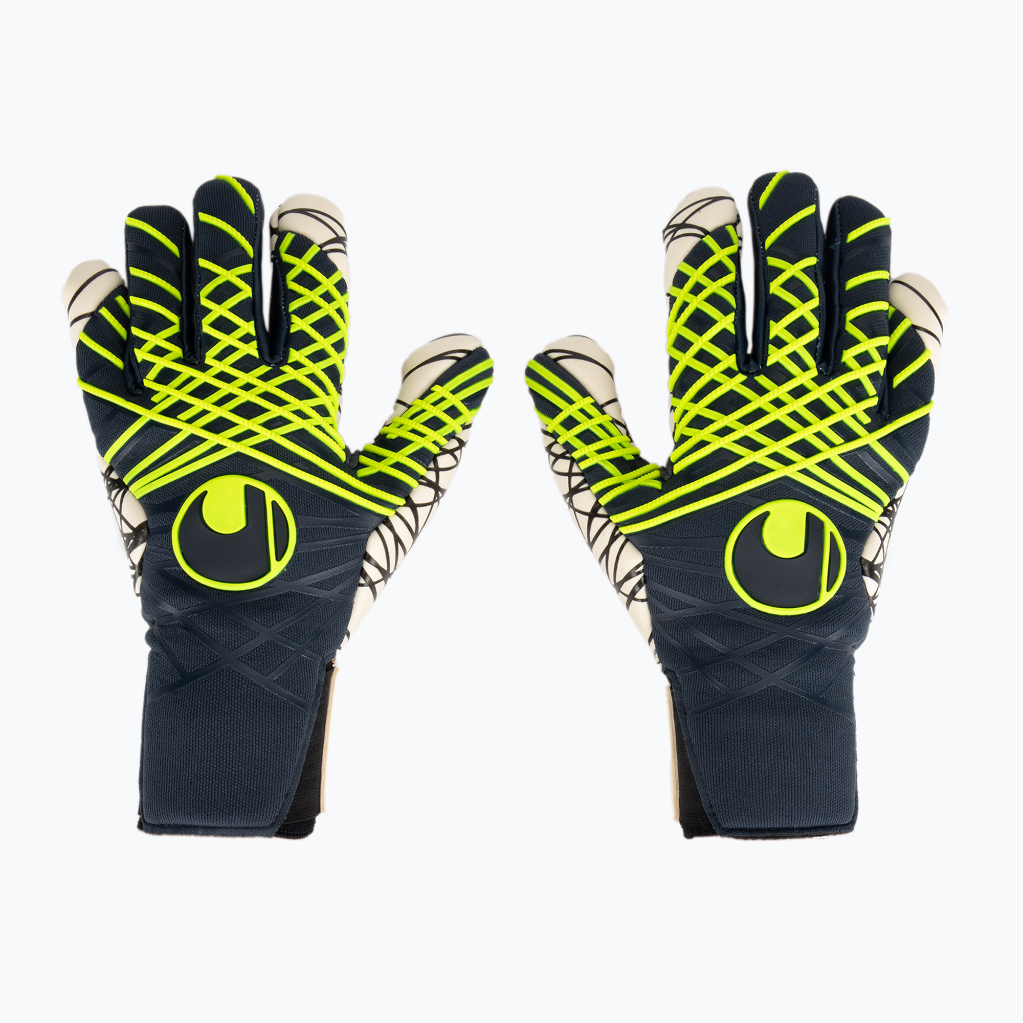 Uhlsport Prediction Ultragrip HN goalkeeper gloves navy/white/fluo yellow (11)