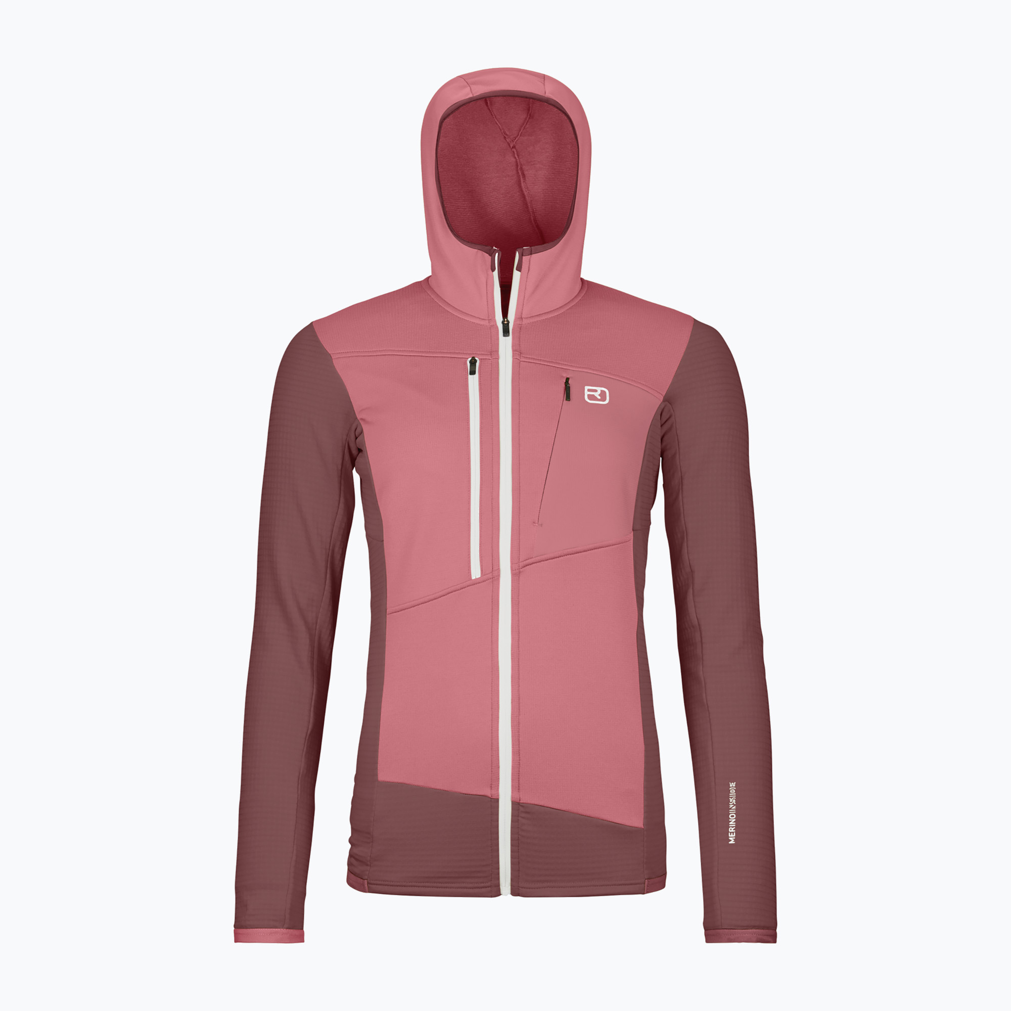 Women's ORTOVOX Fleece Grid Hoody mountain rose sweatshirt (M)
